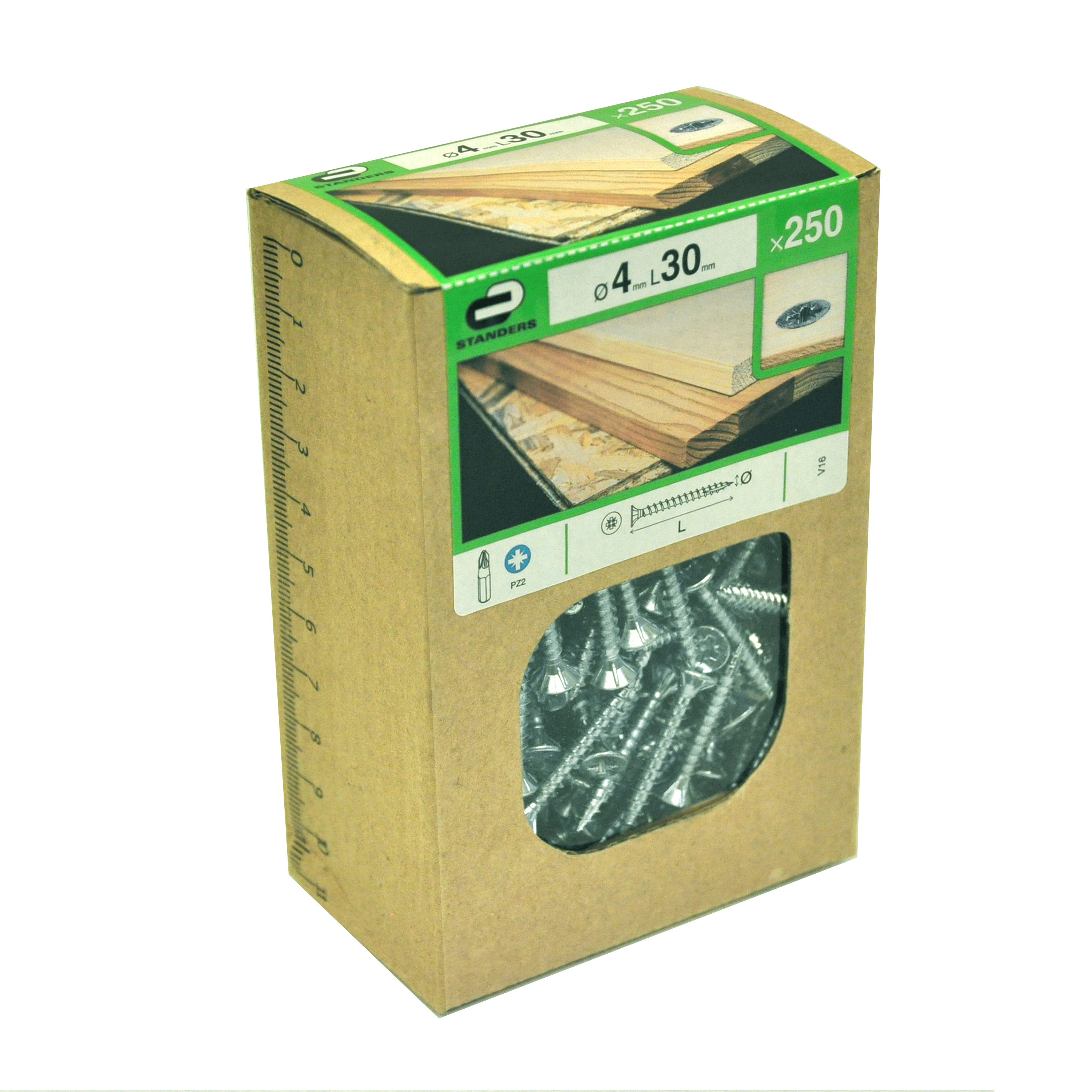 250 vis acier tête fraisée pozidriv STANDERS, Ø4 x L.30 mm - 5