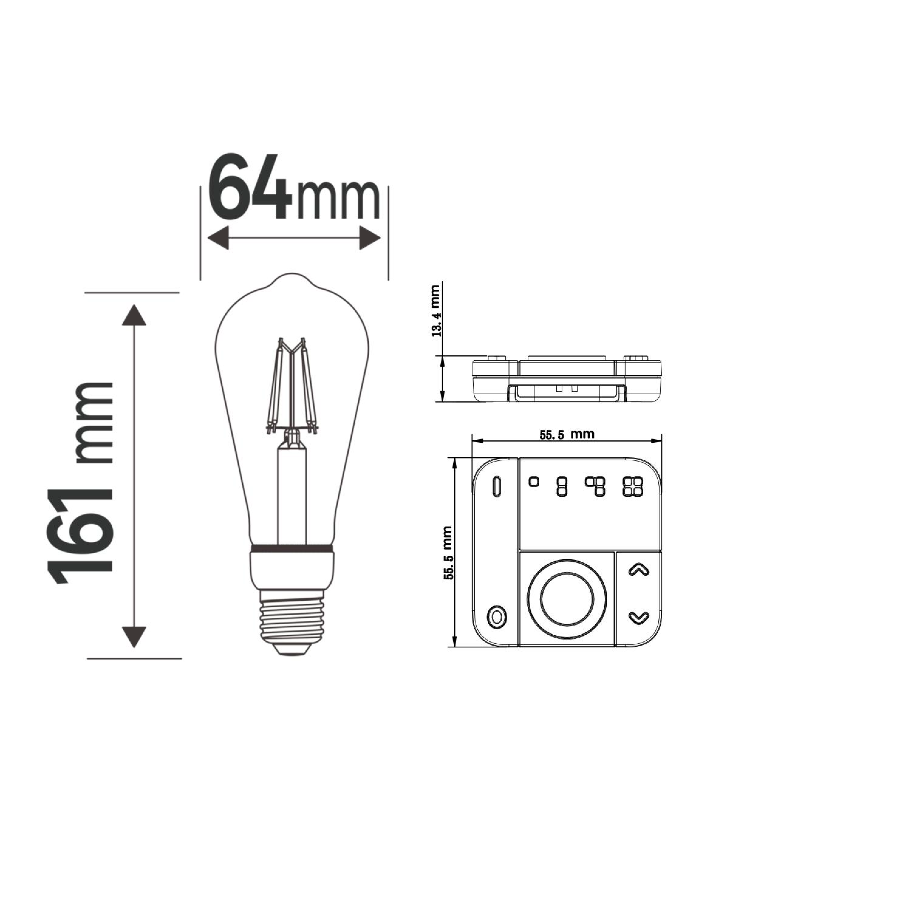 2 ampoules led connectées Edison E27, 806Lm, variation de blancs, LEXMAN ENKI - 7