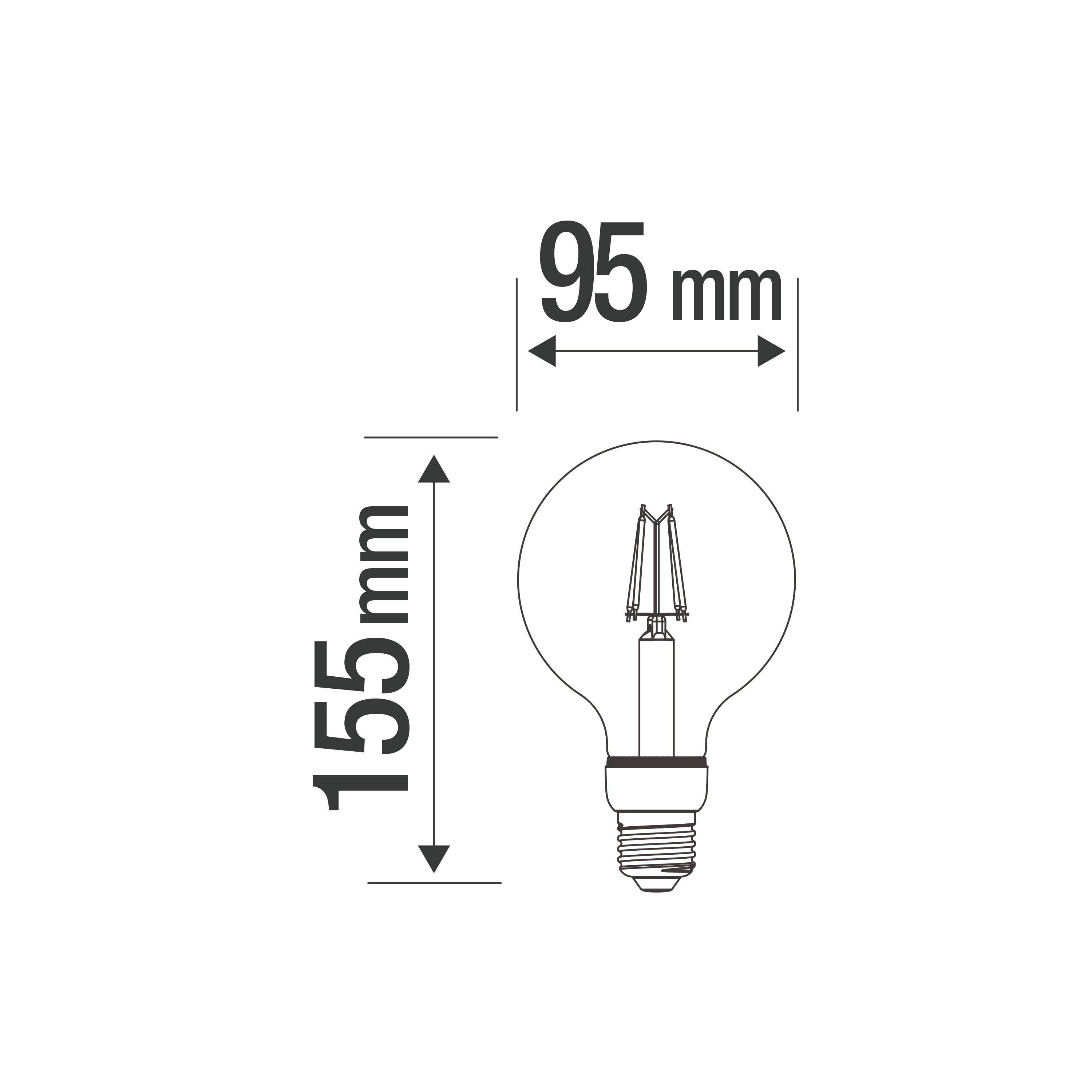Lâmpada led e27 filamentos g95 1055lm 2200k - 8