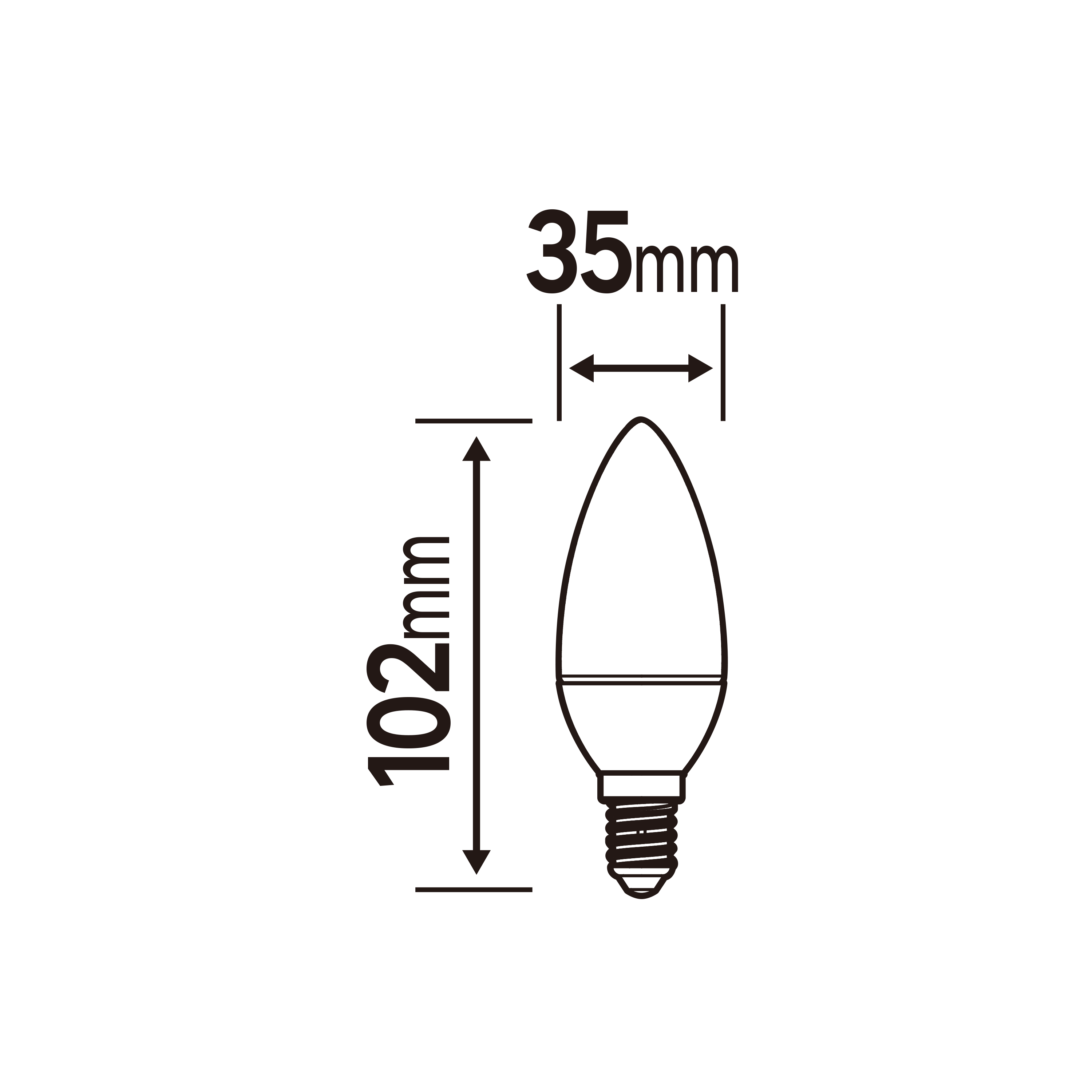 Ampoule led plastique, flamme, E14, 470Lm = 40W, blanc neutre, LEXMAN - 5