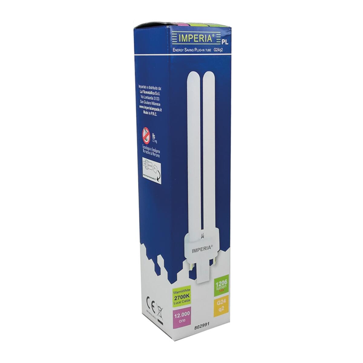 Lampadina Fluorescente, G24Q tubo, opaco, 18W = 1206 LM, IMPERIA - 3