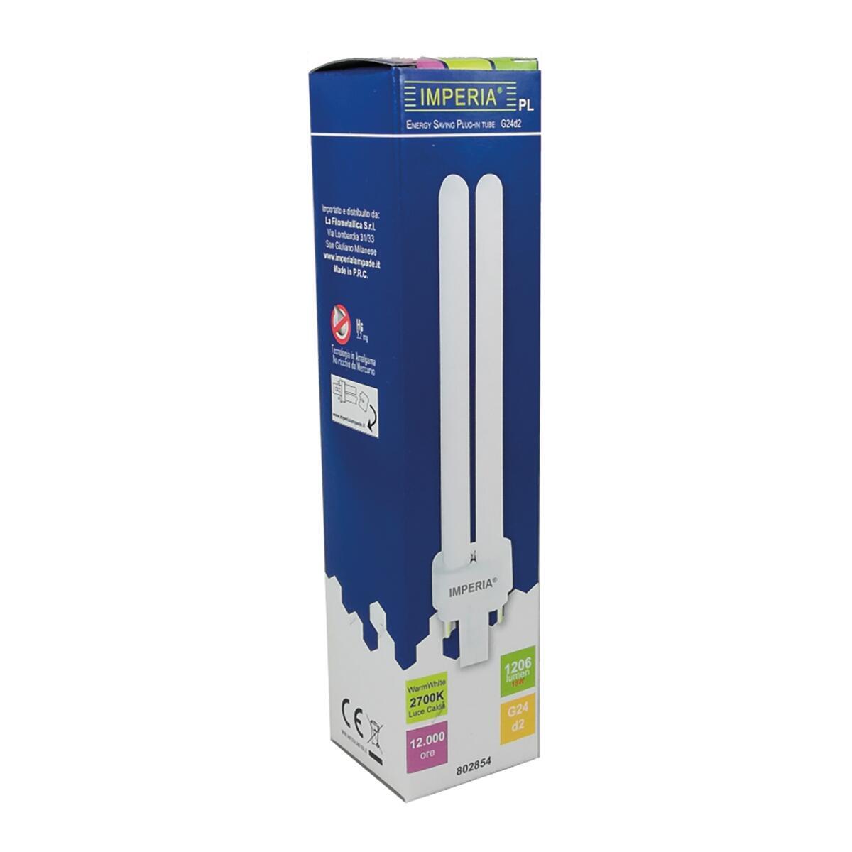 Lampadina Fluorescente, G24D2 tubo, opaco, 18W = 1206 LM, IMPERIA - 3