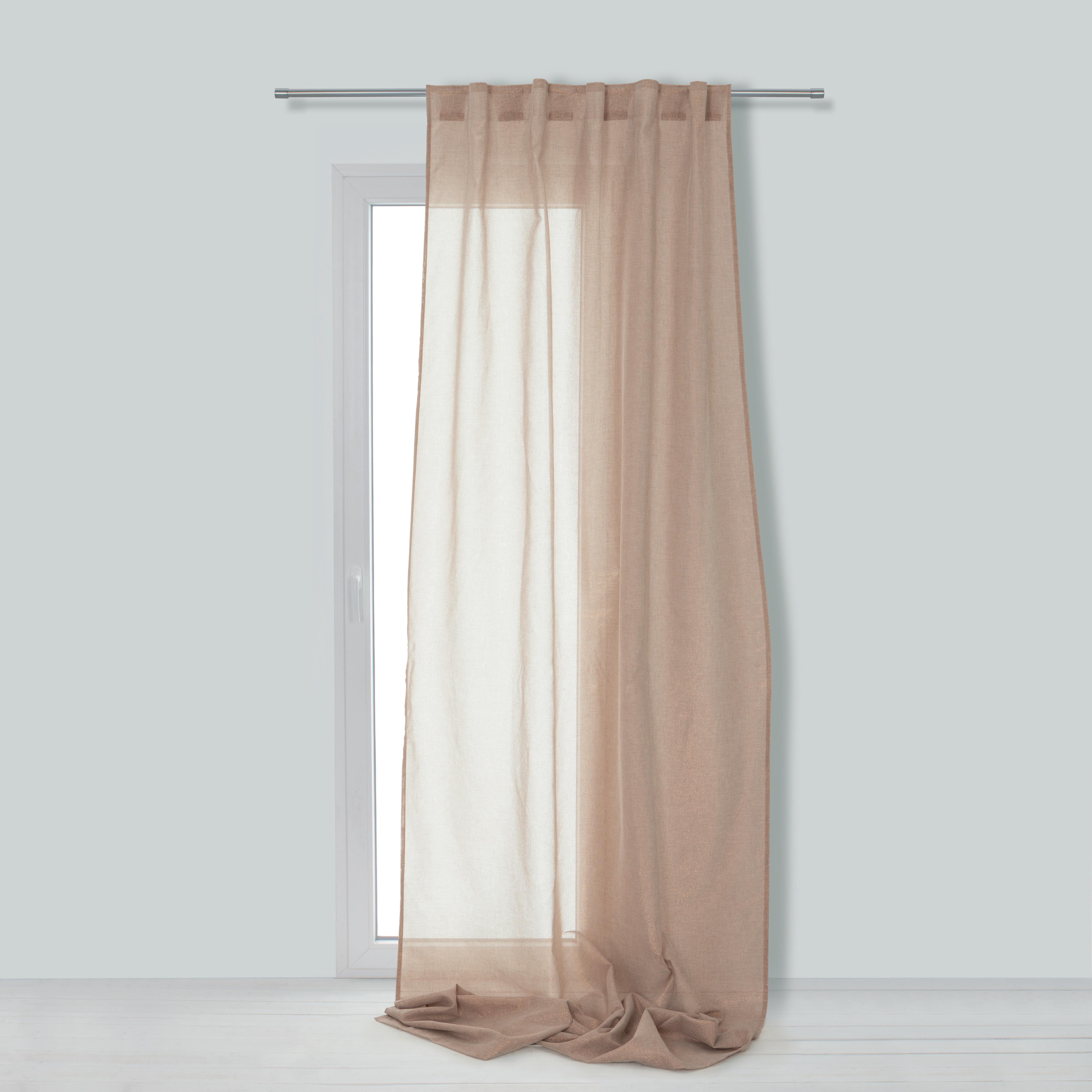 Tenda Basicos beige, fettuccia e passanti nascosti 140x290 cm - 2