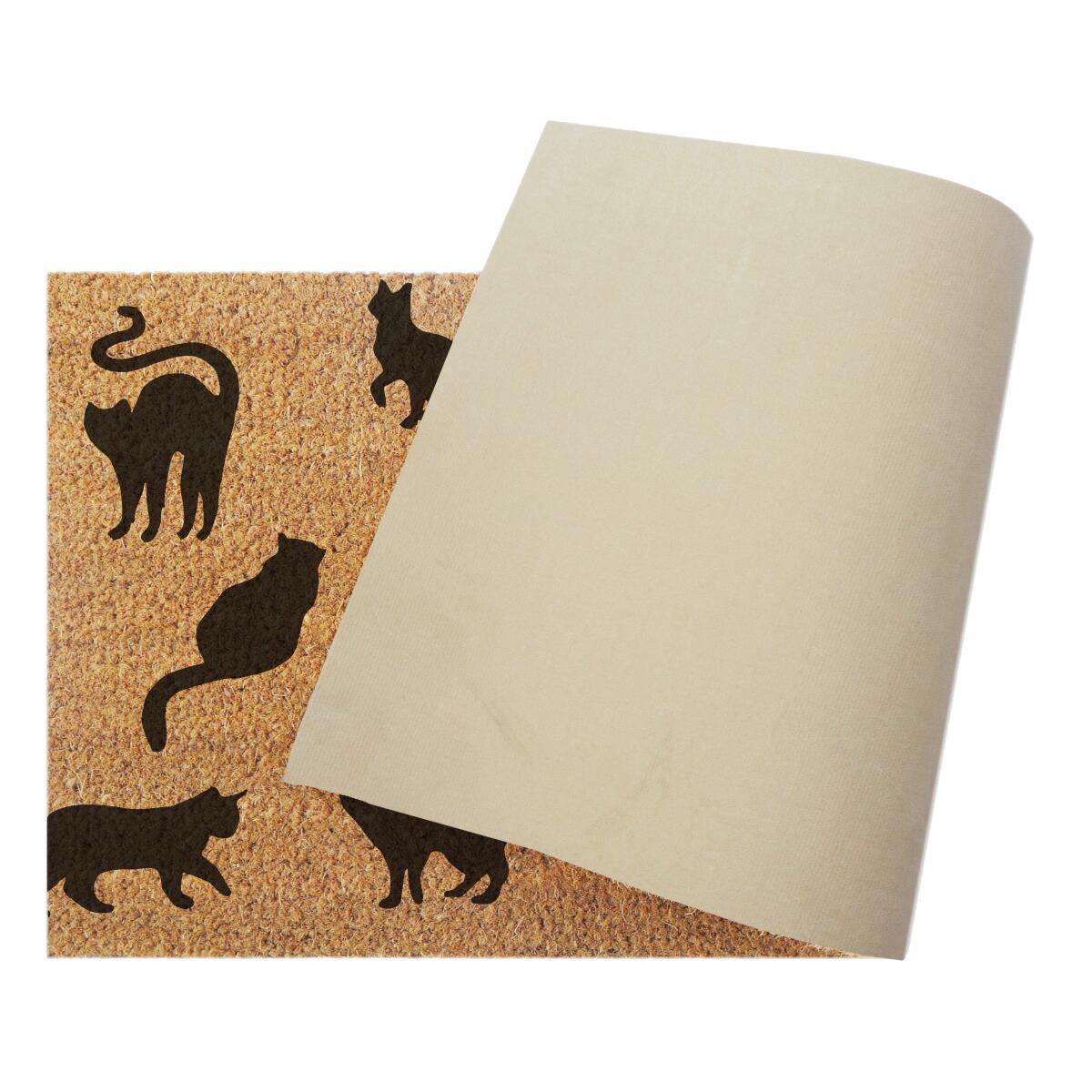 Zerbino Gatti in cocco beige rettangolare, L 80 x L 40 cm - 3