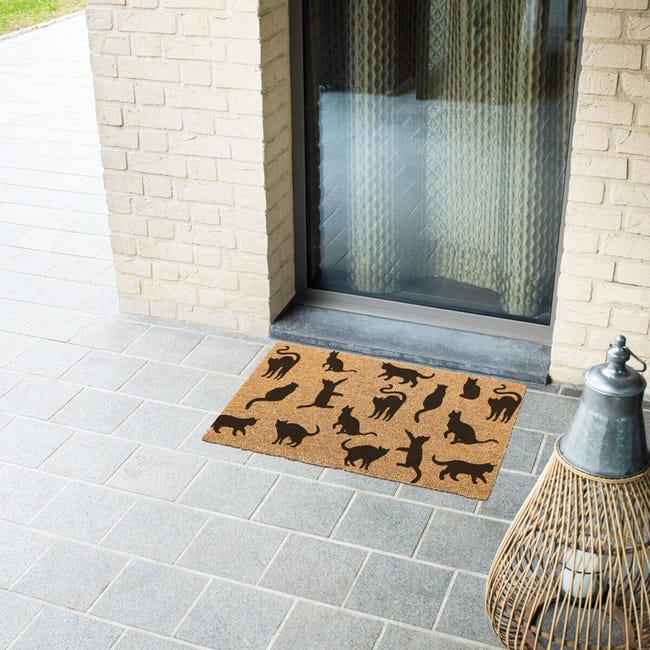 Zerbino In Cocco Bestlivings Con Motivo Gatto – 25x50 Cm, Antiscivolo, Per Interni/Esterni E Camper
