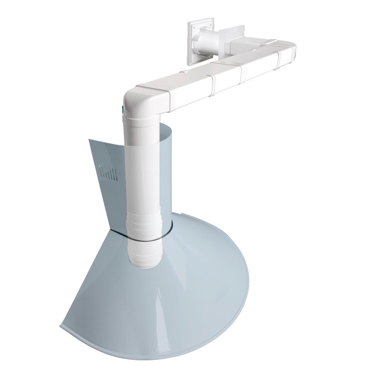 Gomito per scarico 90° FF ø 120/60 mm in ABS bianco - 2
