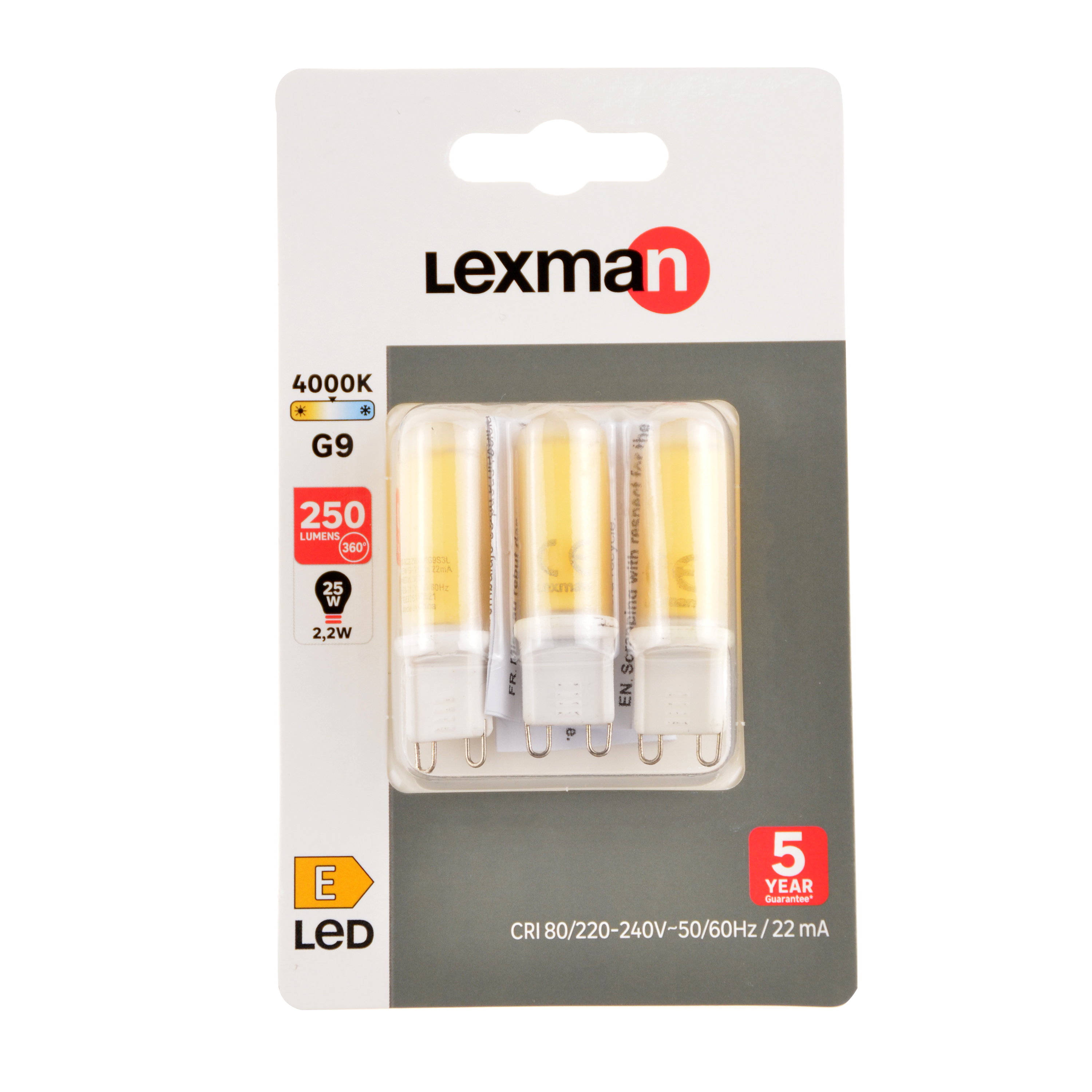 Pack de 3 lâmpadas led fil G9 250lm 2700k Lexman - 4
