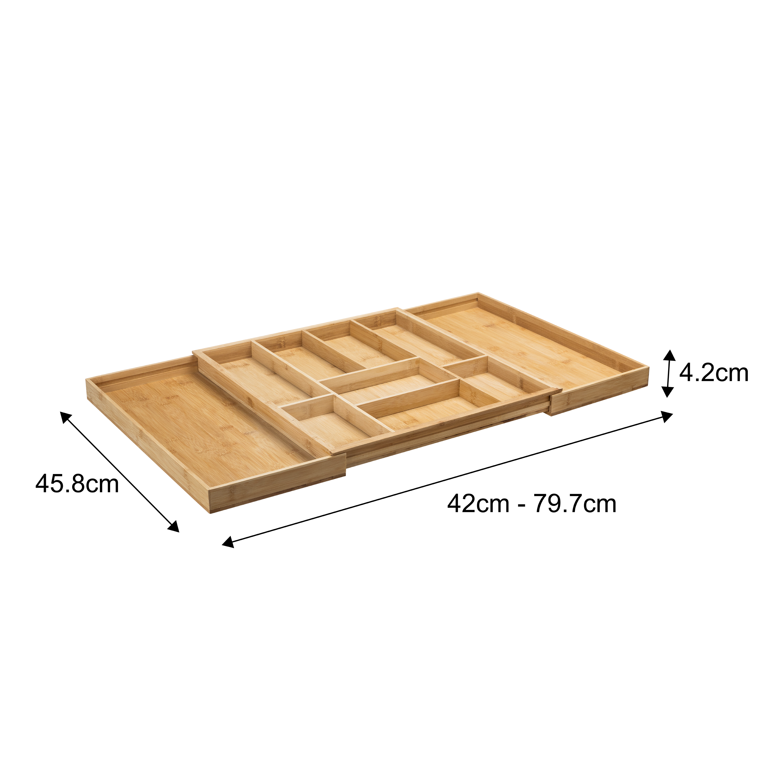 Range-couverts extensible bambou l.42 x P.45.8 cm x H.4.2 cm - 7