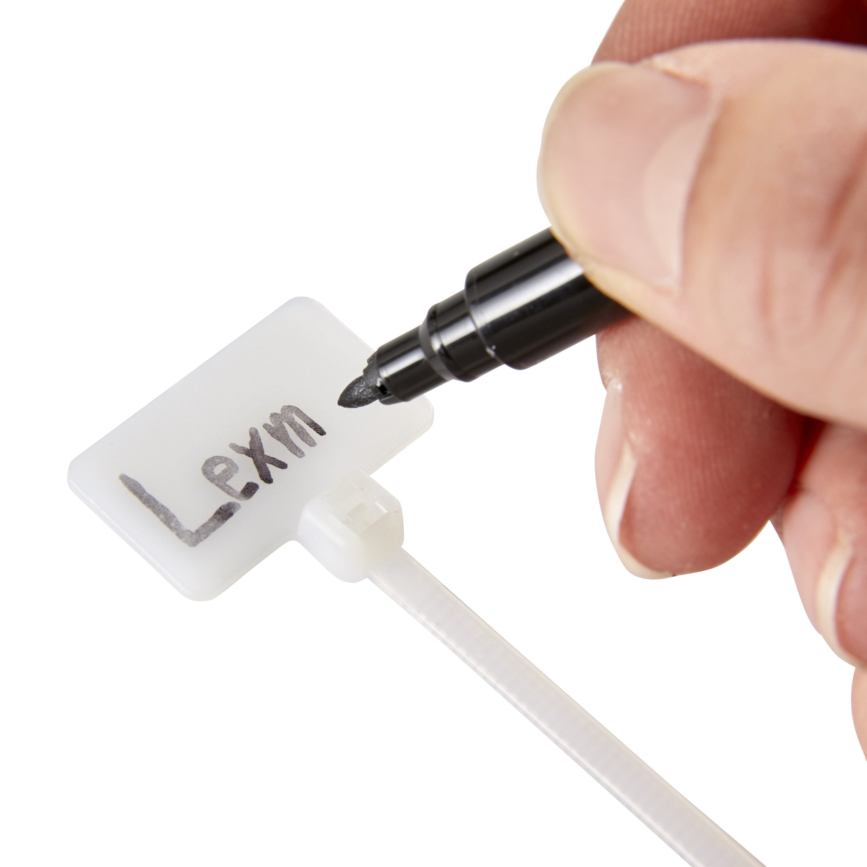 Opaska zaciskowa z tabliczką opisową 3.2 x 215 mm 25 szt. biała LEXMAN - 6