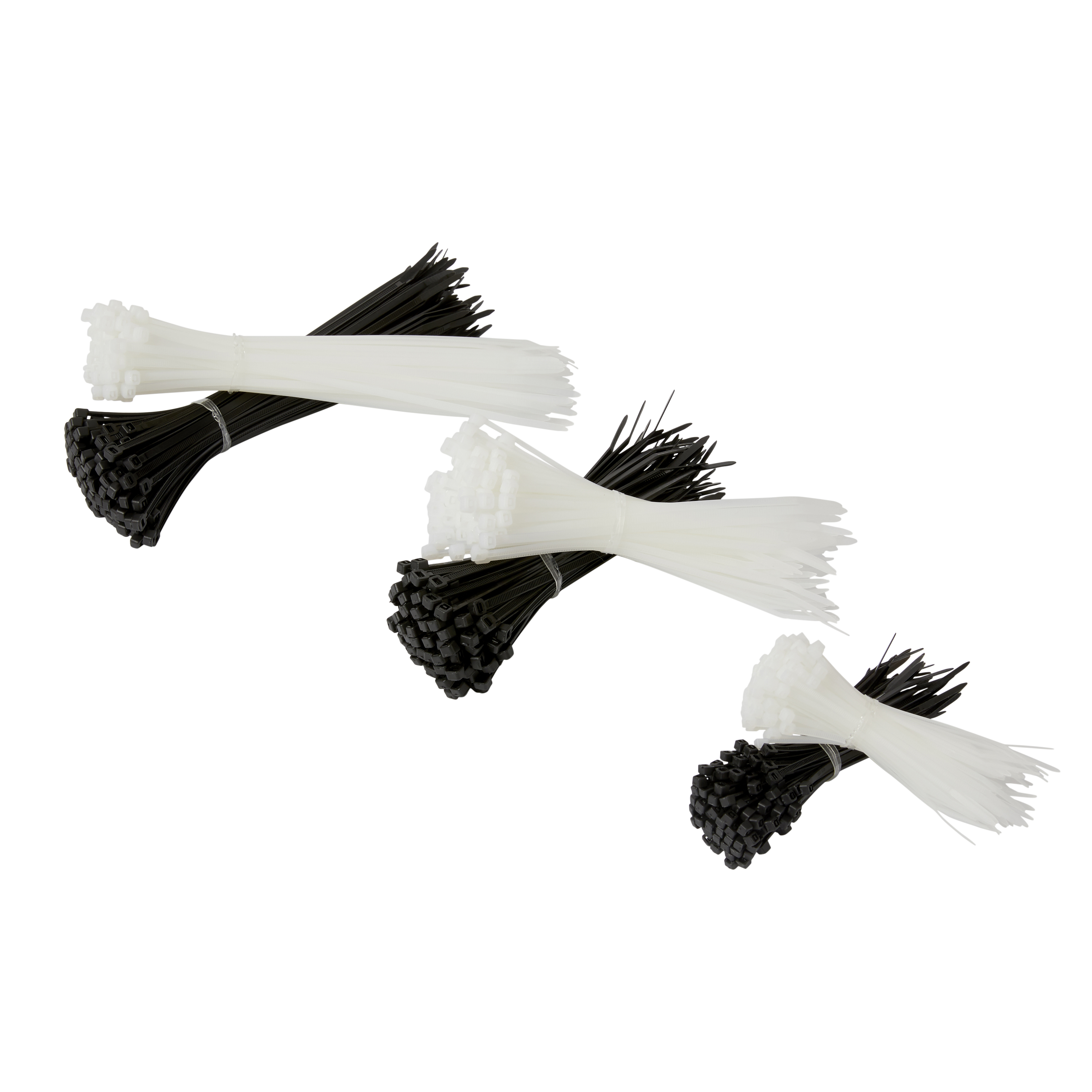 Lot de 250 colliers, diam. 3 à 50 mm, L.150-200, noir ou blanc, LEXMAN - 2