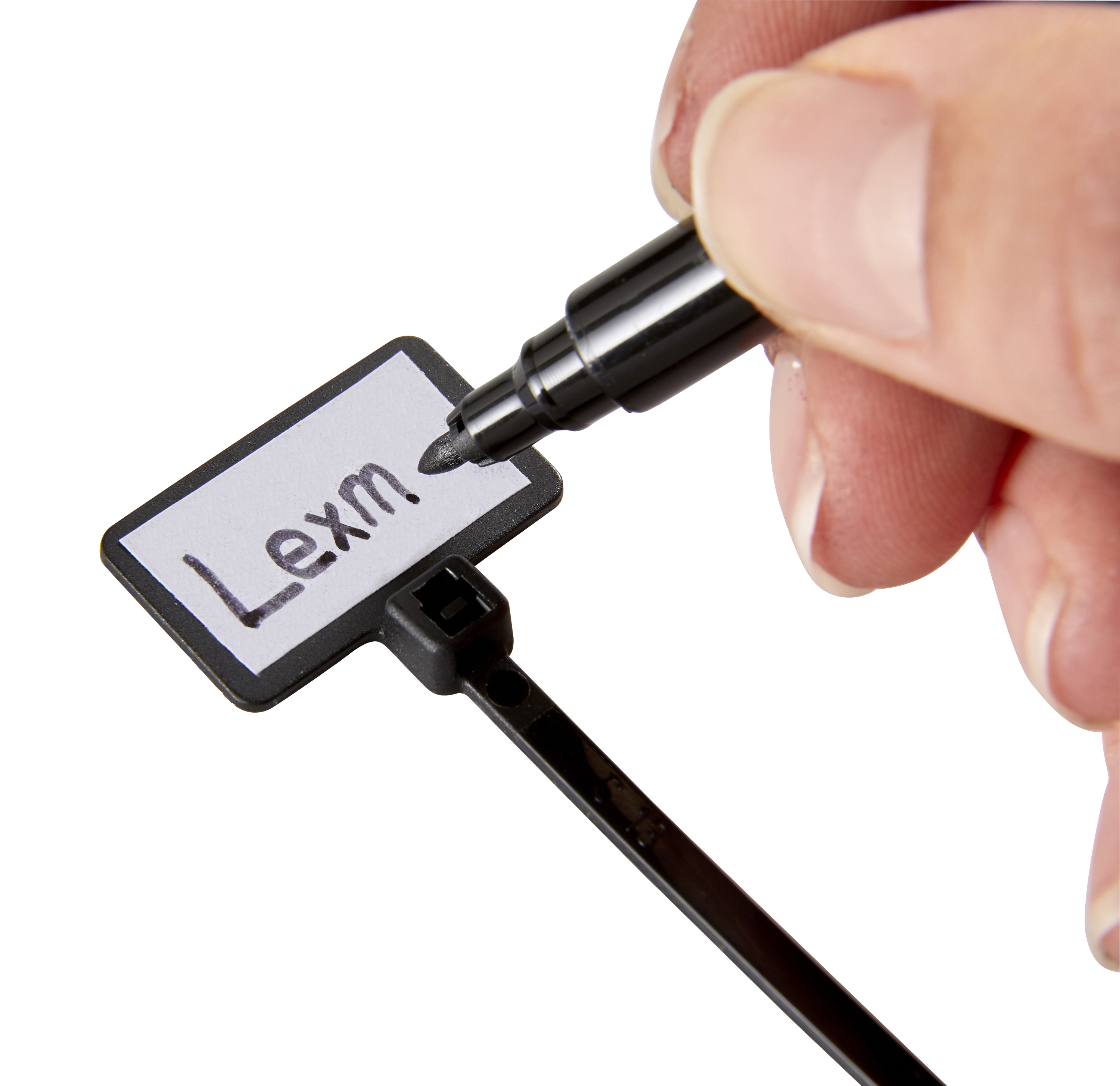 Opaska zaciskowa z tabliczką opisową 3.2 x 215 mm 25 szt. czarna LEXMAN - 6