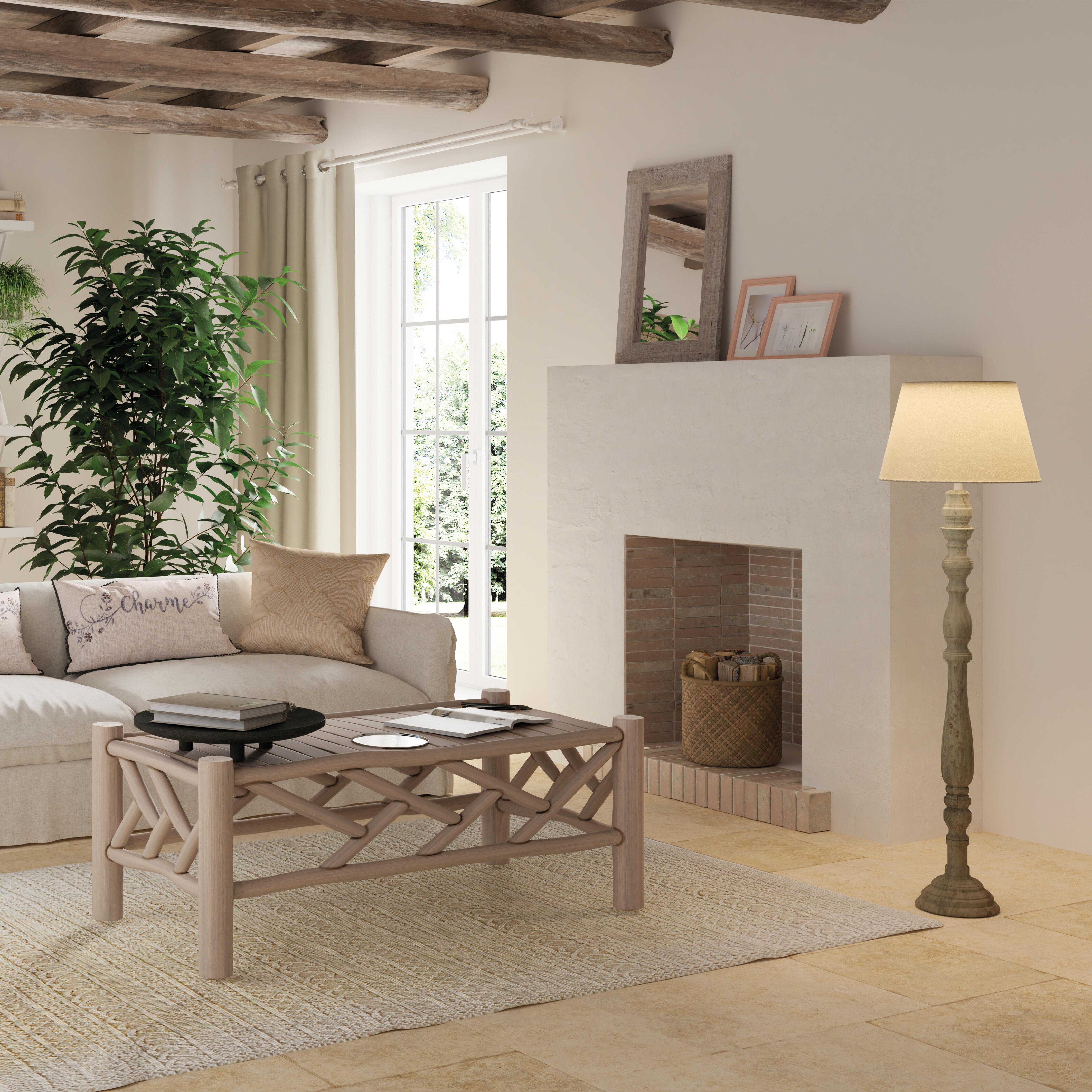 Tenda Daisy beige, fettuccia e passanti nascosti 140x290 cm - 7