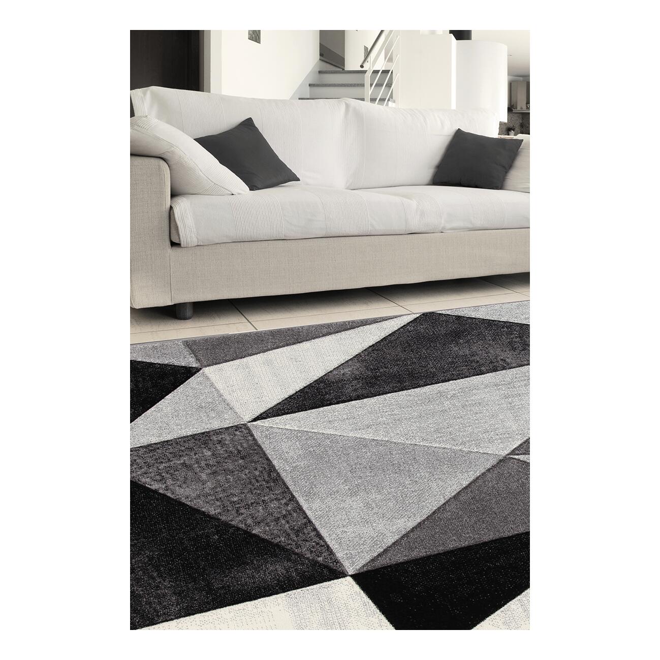 Tappeto Opera Diamanti classic geometrico nero e bianco, L 120 x L 60 cm - 4