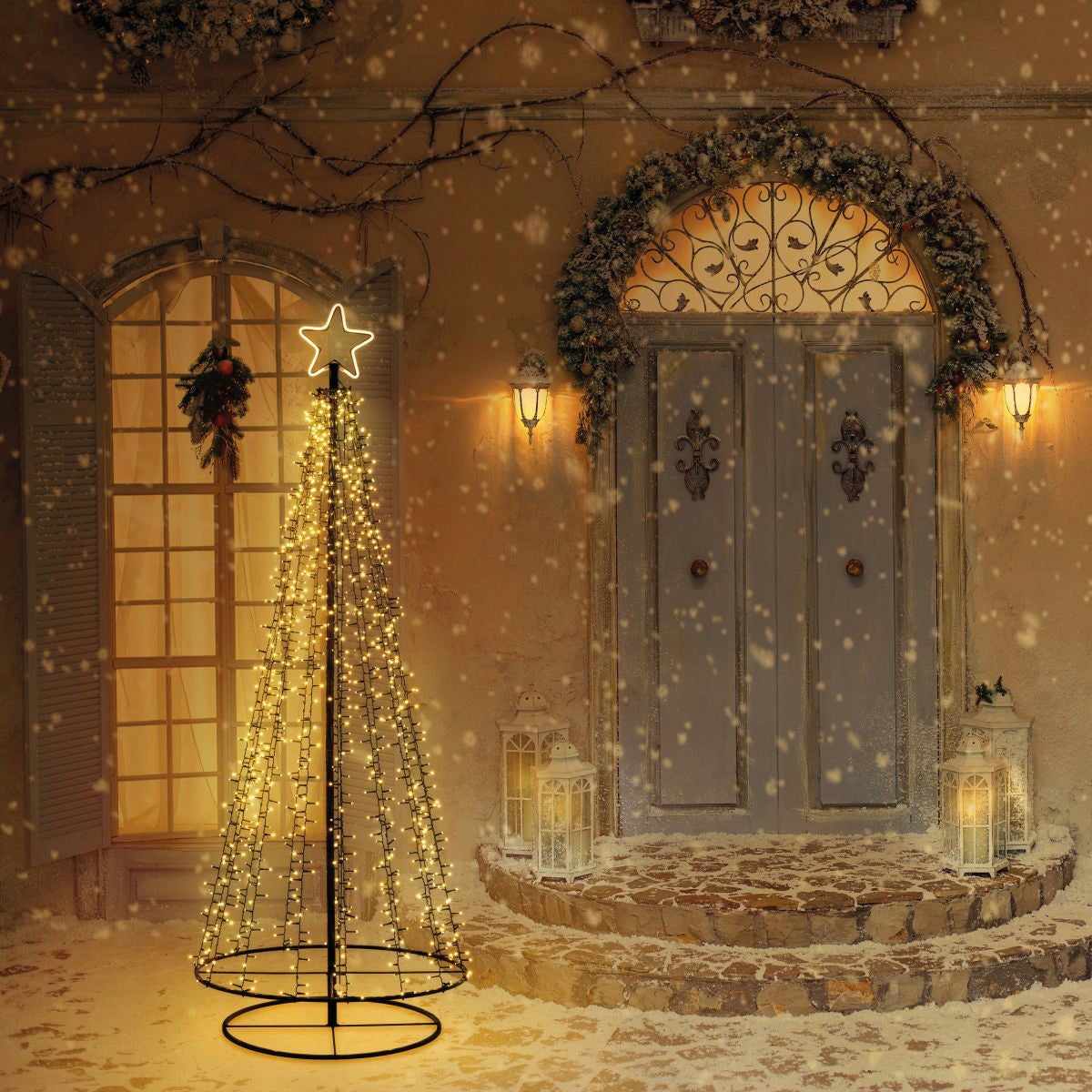 Albero luminoso Conic 1254 lampadine led bianco caldo L 1.2 m x H 200 cm - 2