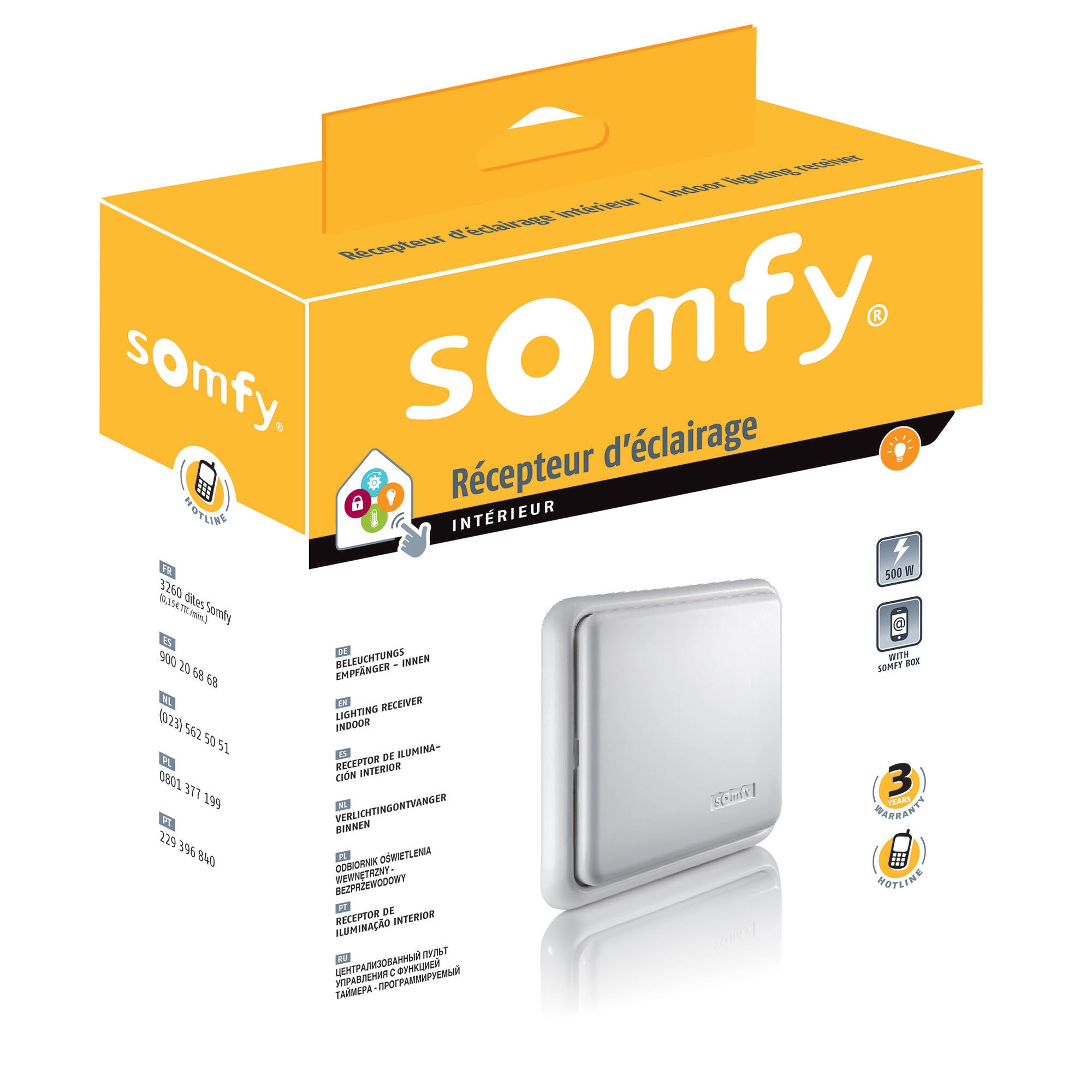 Récepteur d'éclairage radio RTS intérieur ON/OFF 500W - Somfy 2401073 - 3