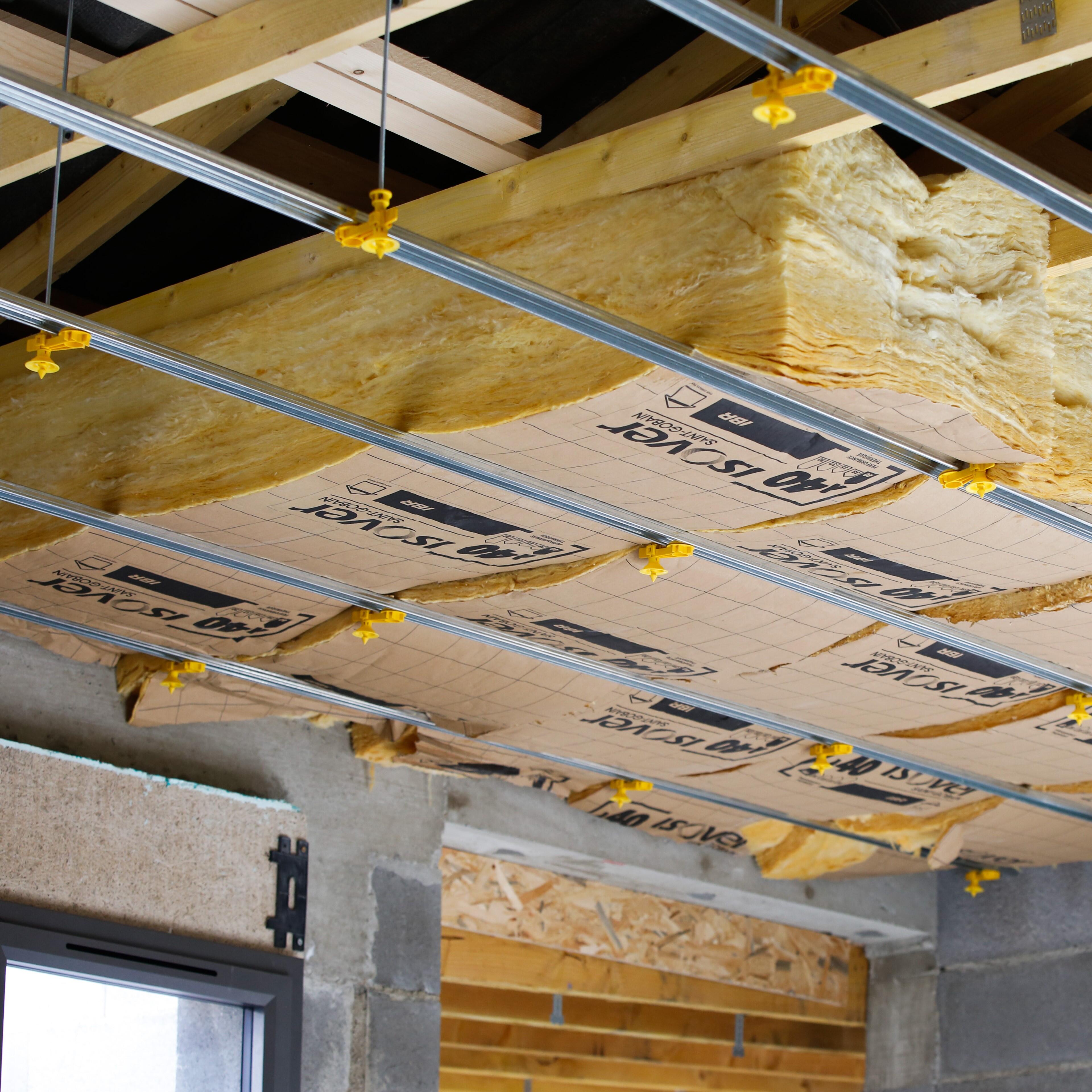 Rouleau laine de verre combles perdus ISOVER Ibr040 kraft, Ep.400mm, 2x1.2m, R10 - 6