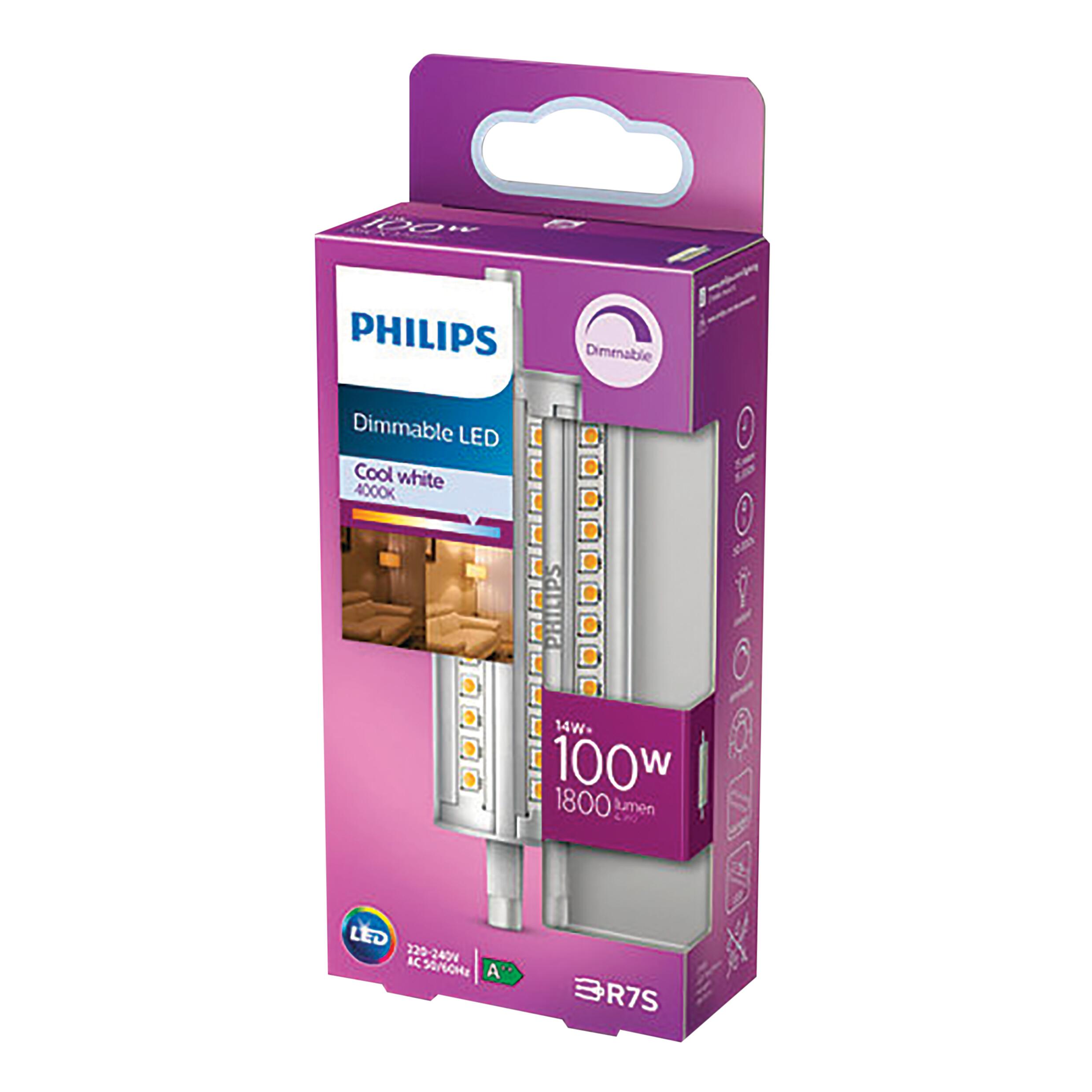 Lampadina LED, R7S lineare, smerigliato, luce naturale, 14W= 1800 LM (equiv 100 W), 360° dimmerabile, PHILIPS - 12
