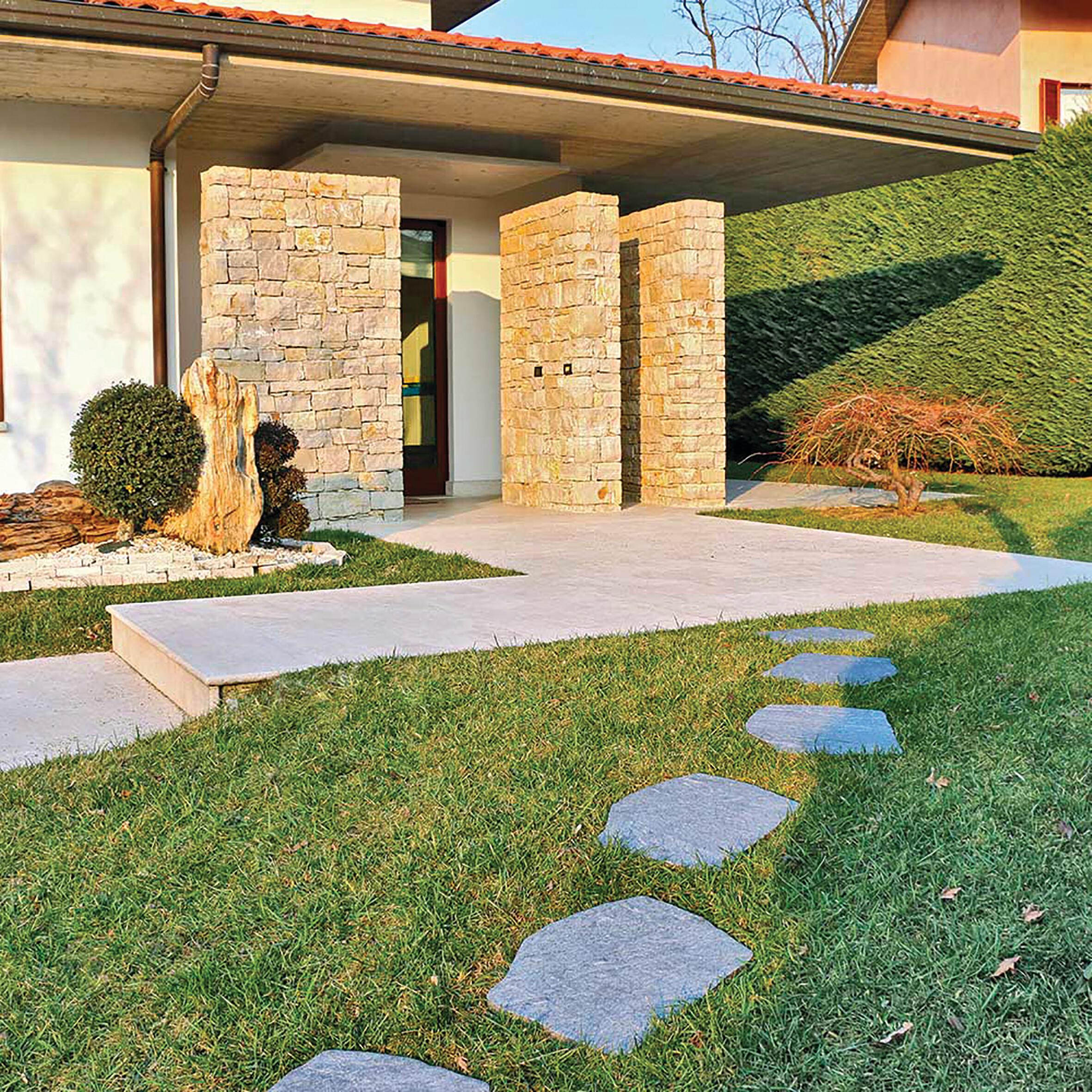 Lastra di cemento Grigioni in gres naturale grigio L 36 x L 42 cm, spessore 20 mm - 2