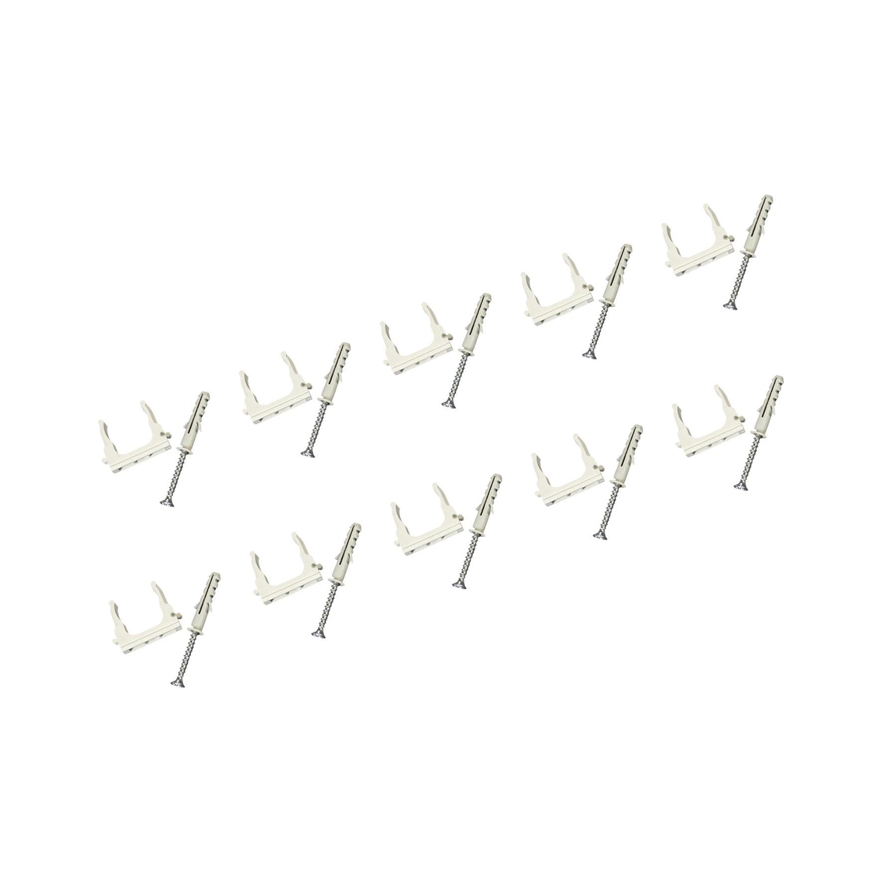 Set di 10 clips a scatto per condotto elettrico in PVC ø 20 mm - 2