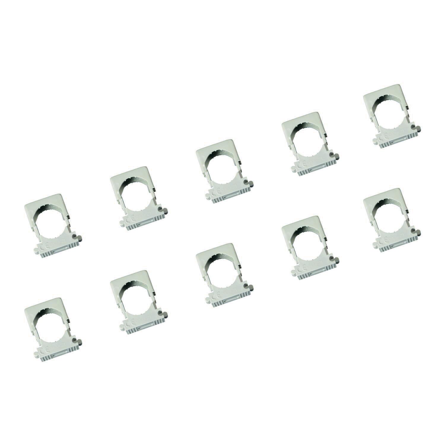 Set di 10 morsetti di fissaggio per condotto elettrico in PVC ø 14-22 mm - 2