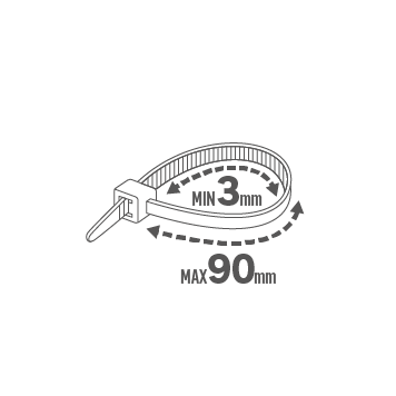 Lot de 25 colliers, diam. 3 à 90 mm, L.350 mm, blanc, LEXMAN - 4