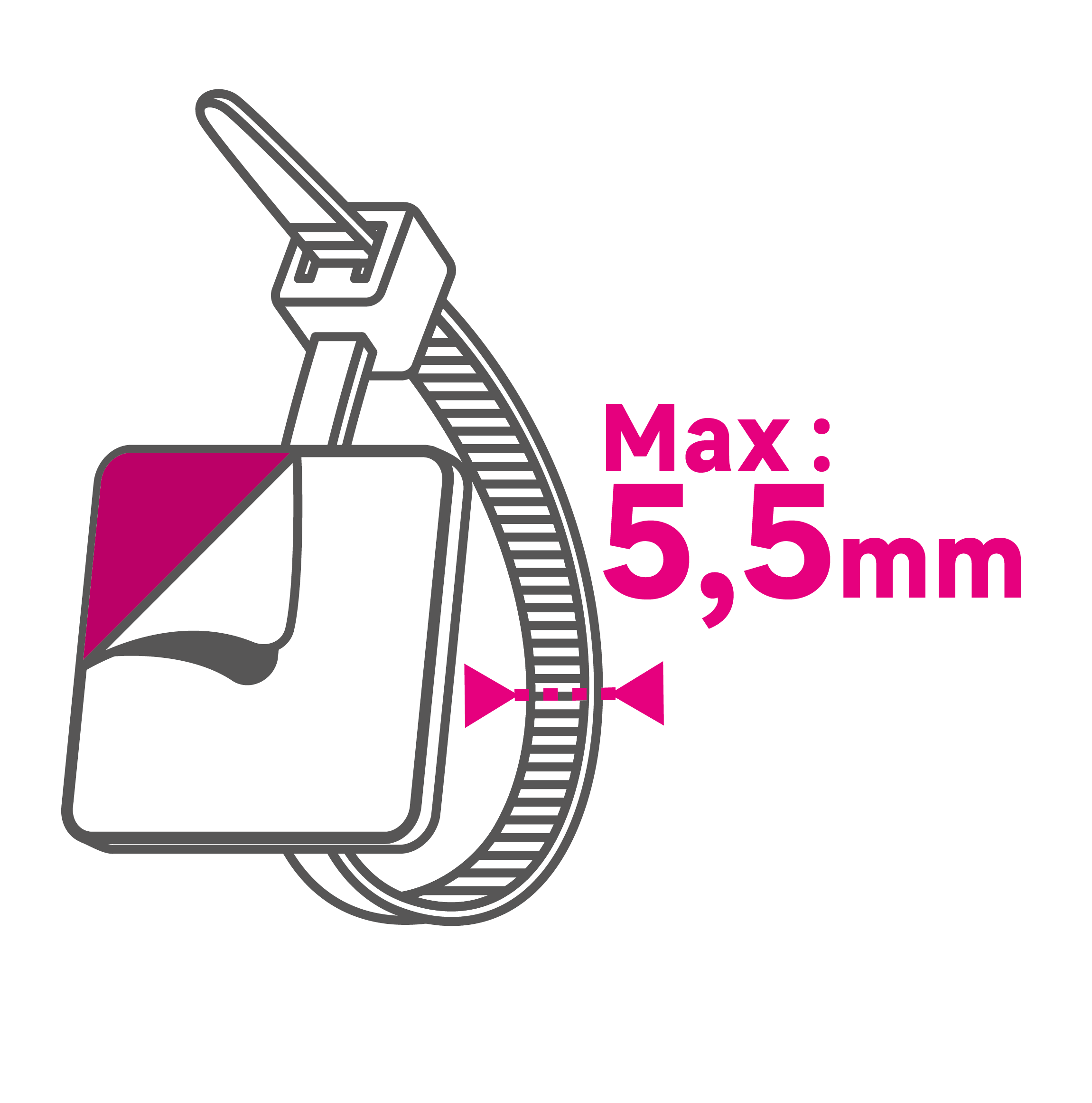 Uchwyt do opasek zaciskowych samoprzylepny 25 szt. biały LEXMAN - 7