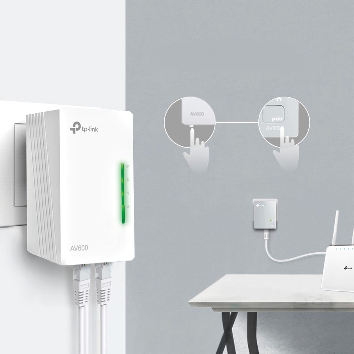 Adattatore cpl TP-LINK AV600 powerline starter kit estensione - 2
