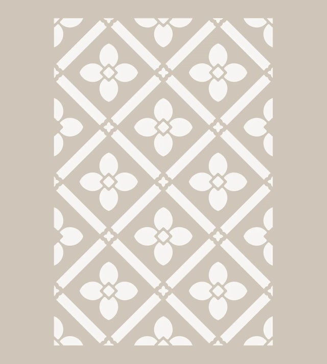 Stencil tema geometrico FLEUR Fiori e rombi 40 x 60 cm