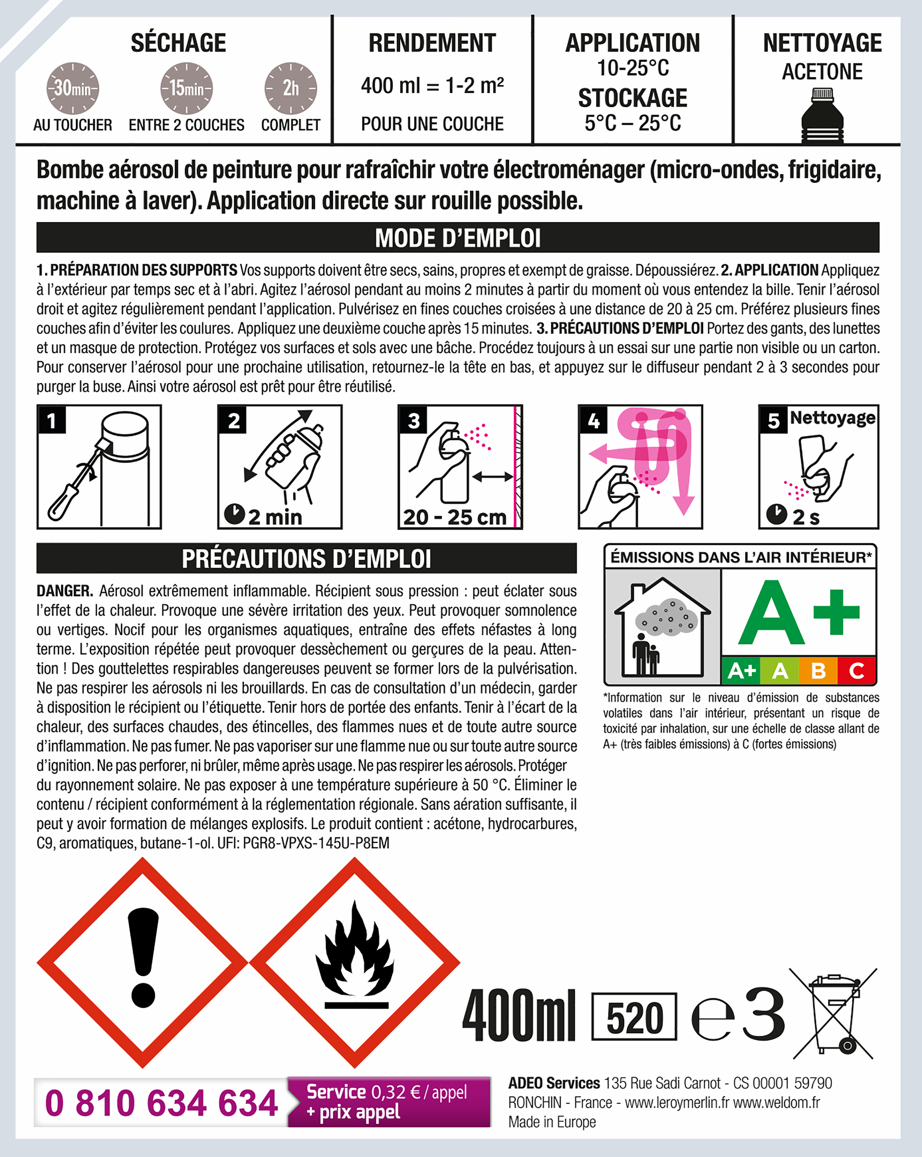 Bombe de peinture Electroménager LUXENS inox - 5