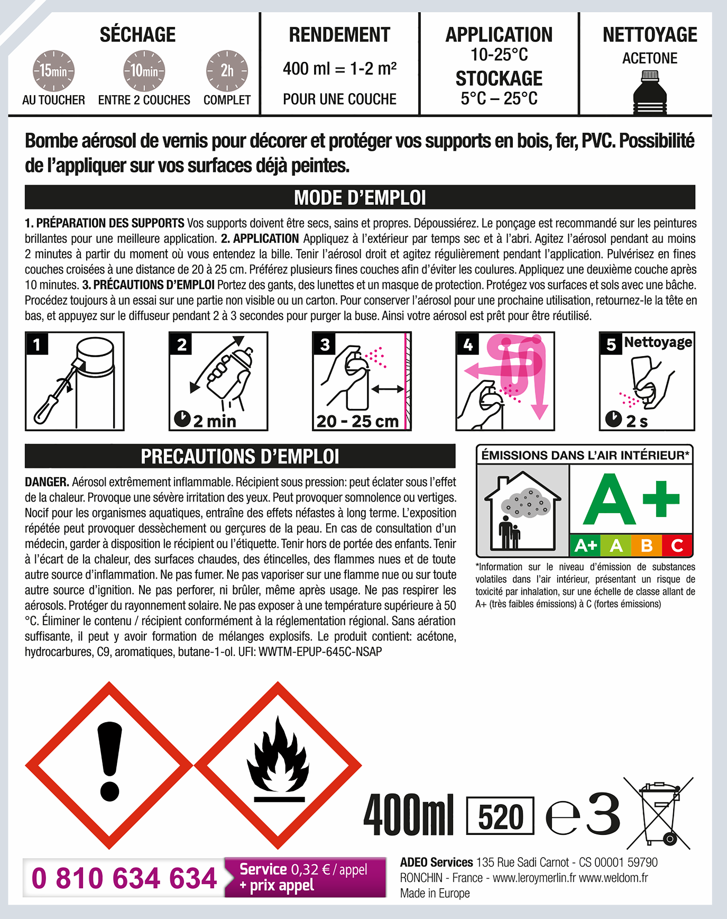 Bombe de vernis Multisupports LUXENS mat - 3