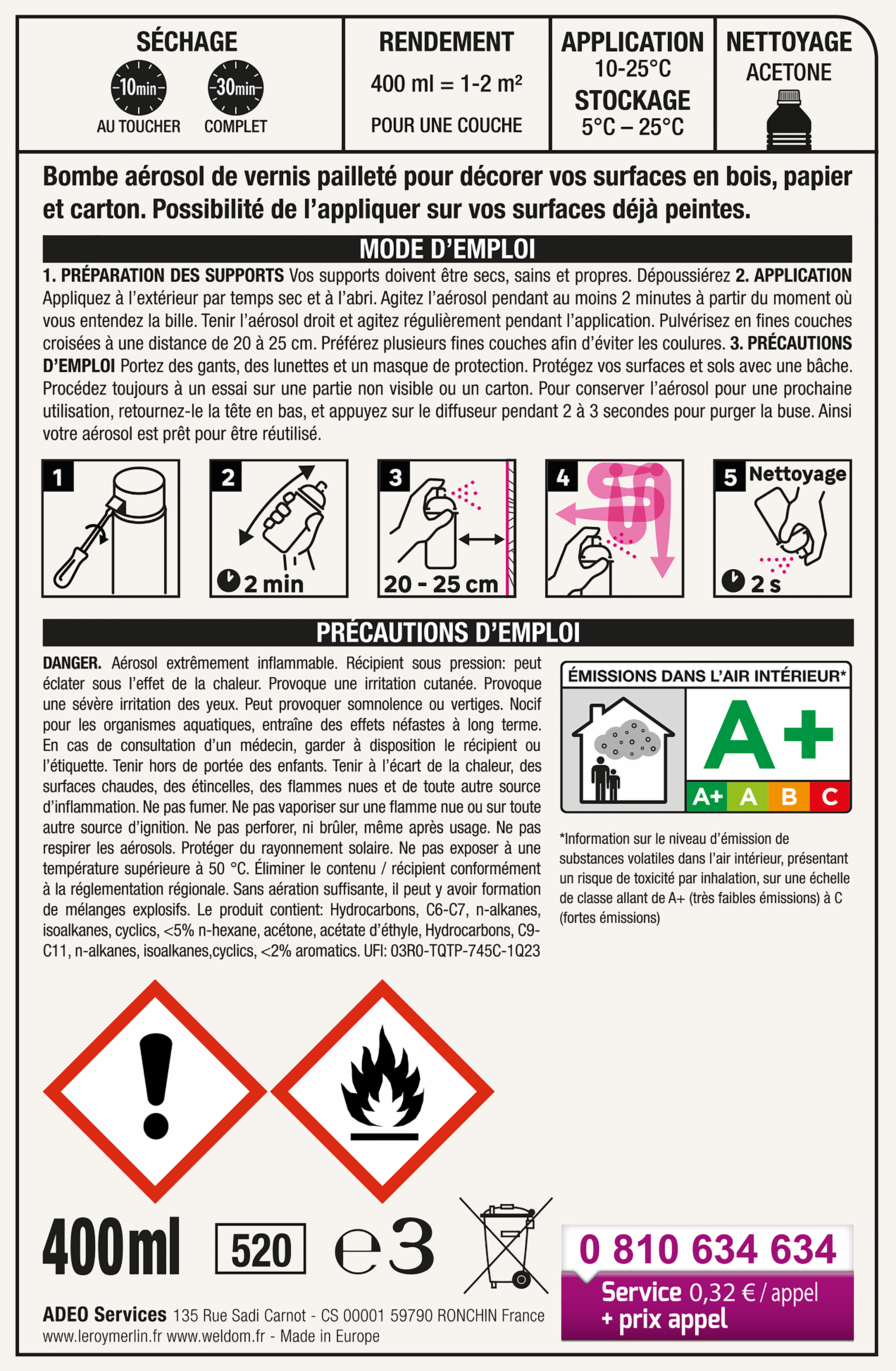 Bombe de vernis Multisupports LUXENS - 5