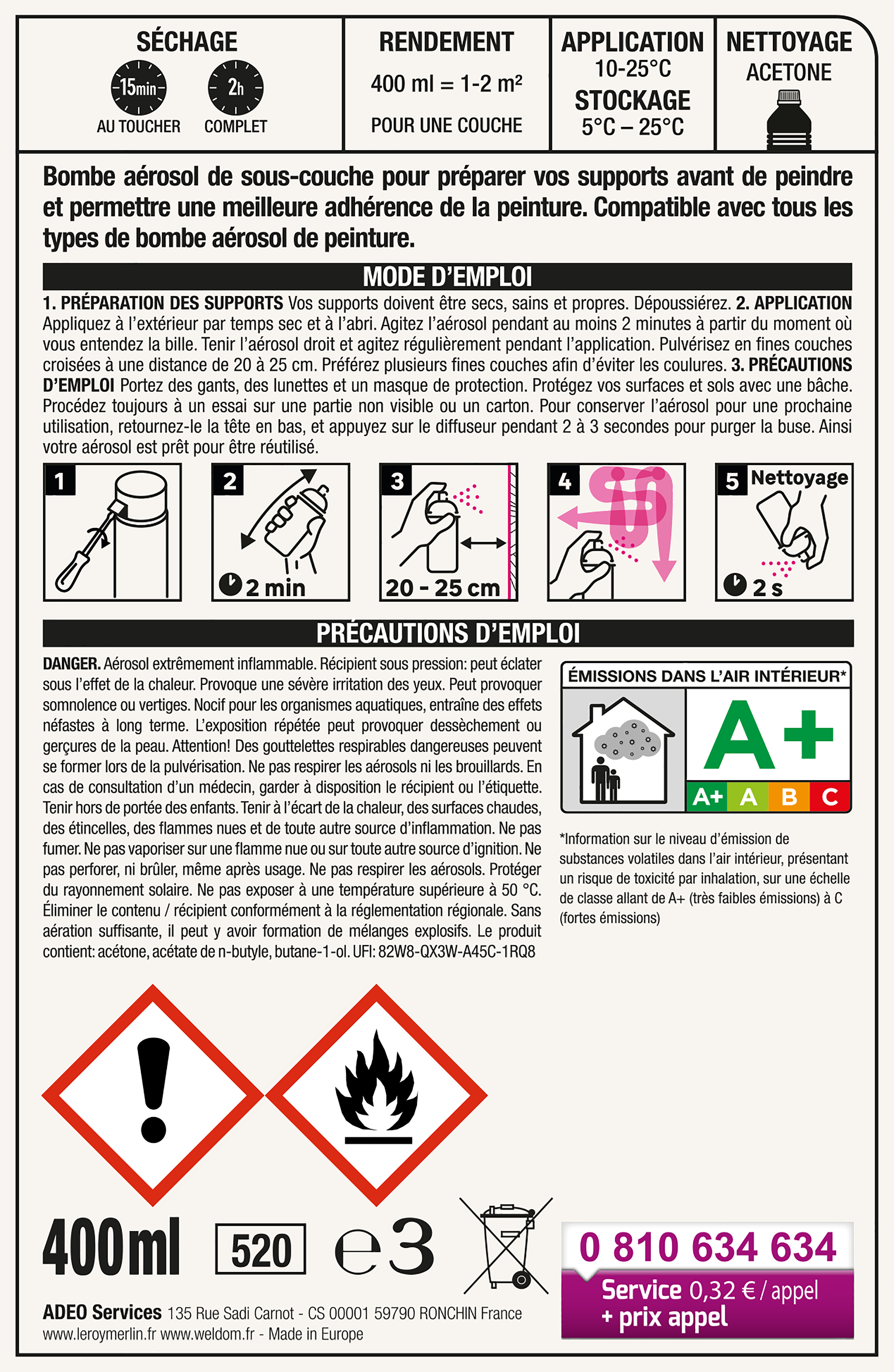 Bombe de peinture sous-couche LUXENS blanc mat - 4