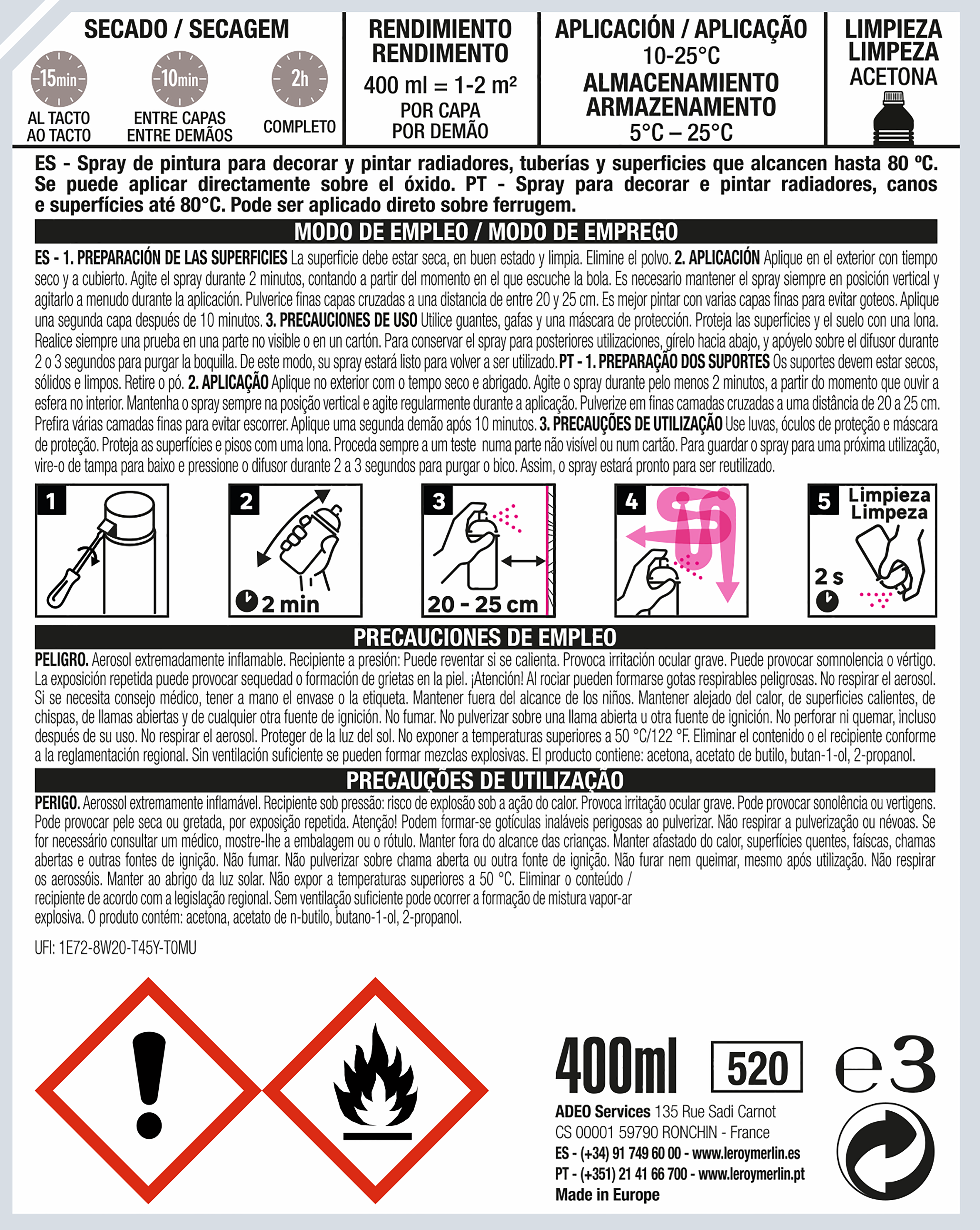 Spray para radiador Luxens mate 400ML branco - 5