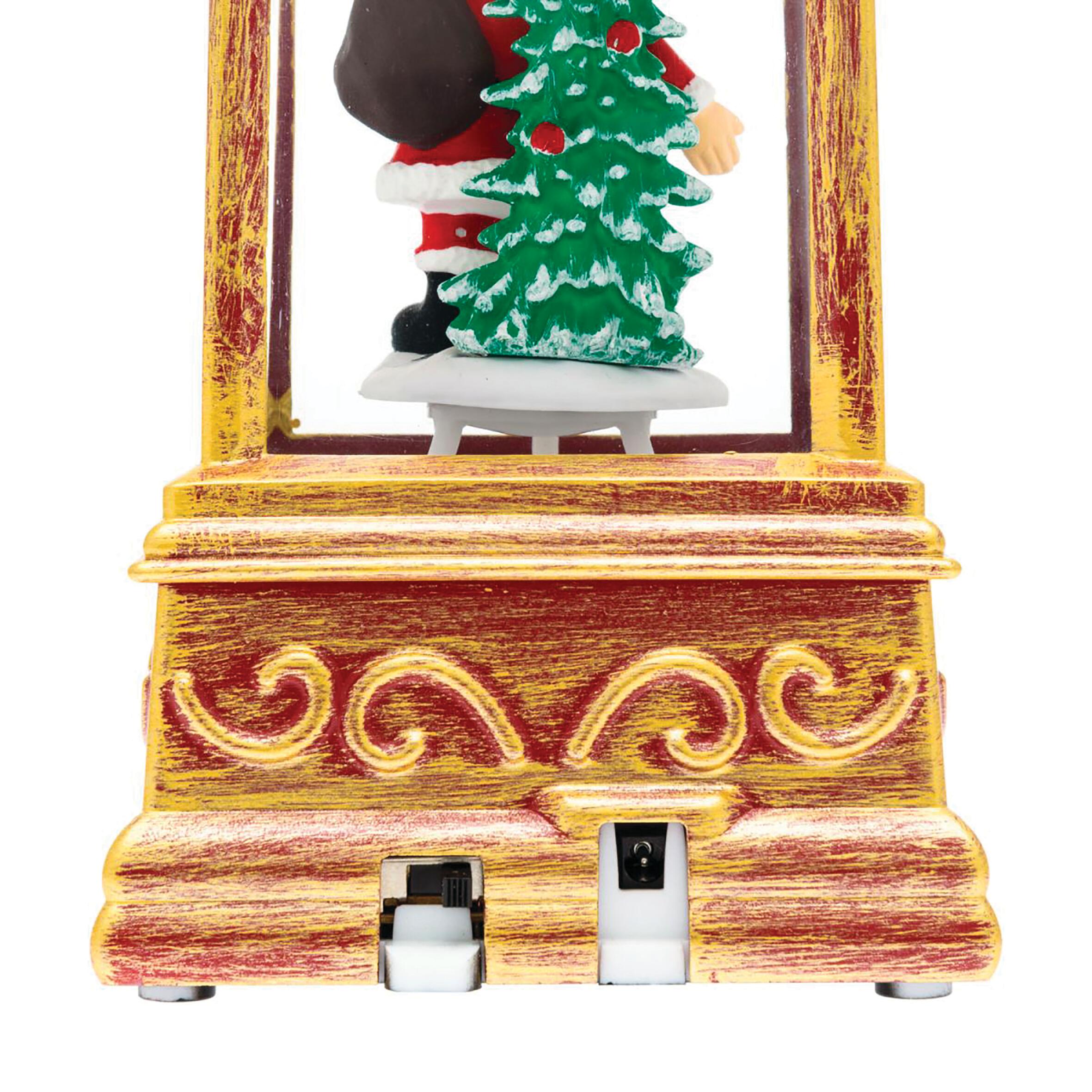 Lanterna luminosa glitterata rosso oro a batterie LED led bianco caldo L 0.5 m x H 20.5 cm - 10