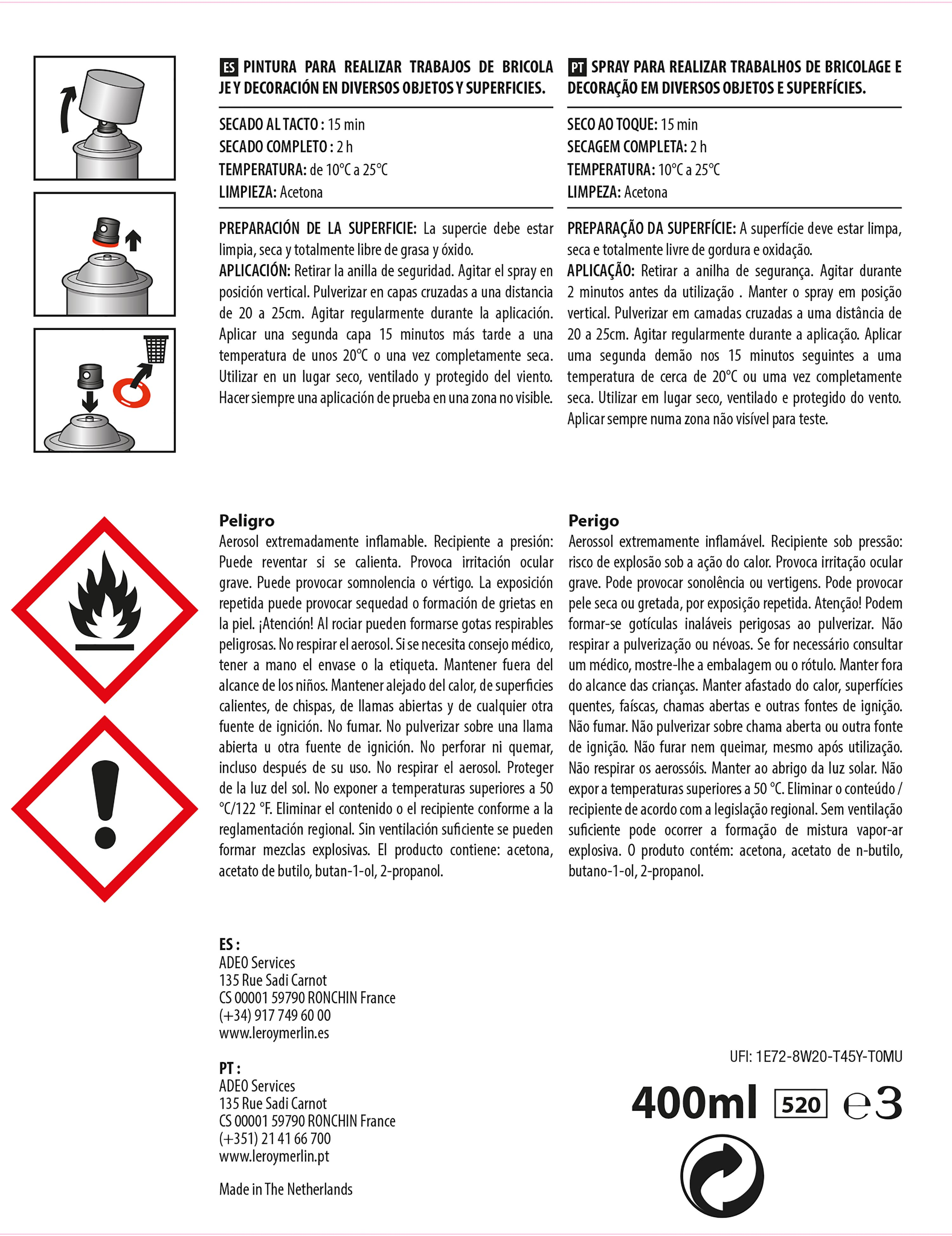 Spray multisuperficies Luxens mate 400ml preto - 3