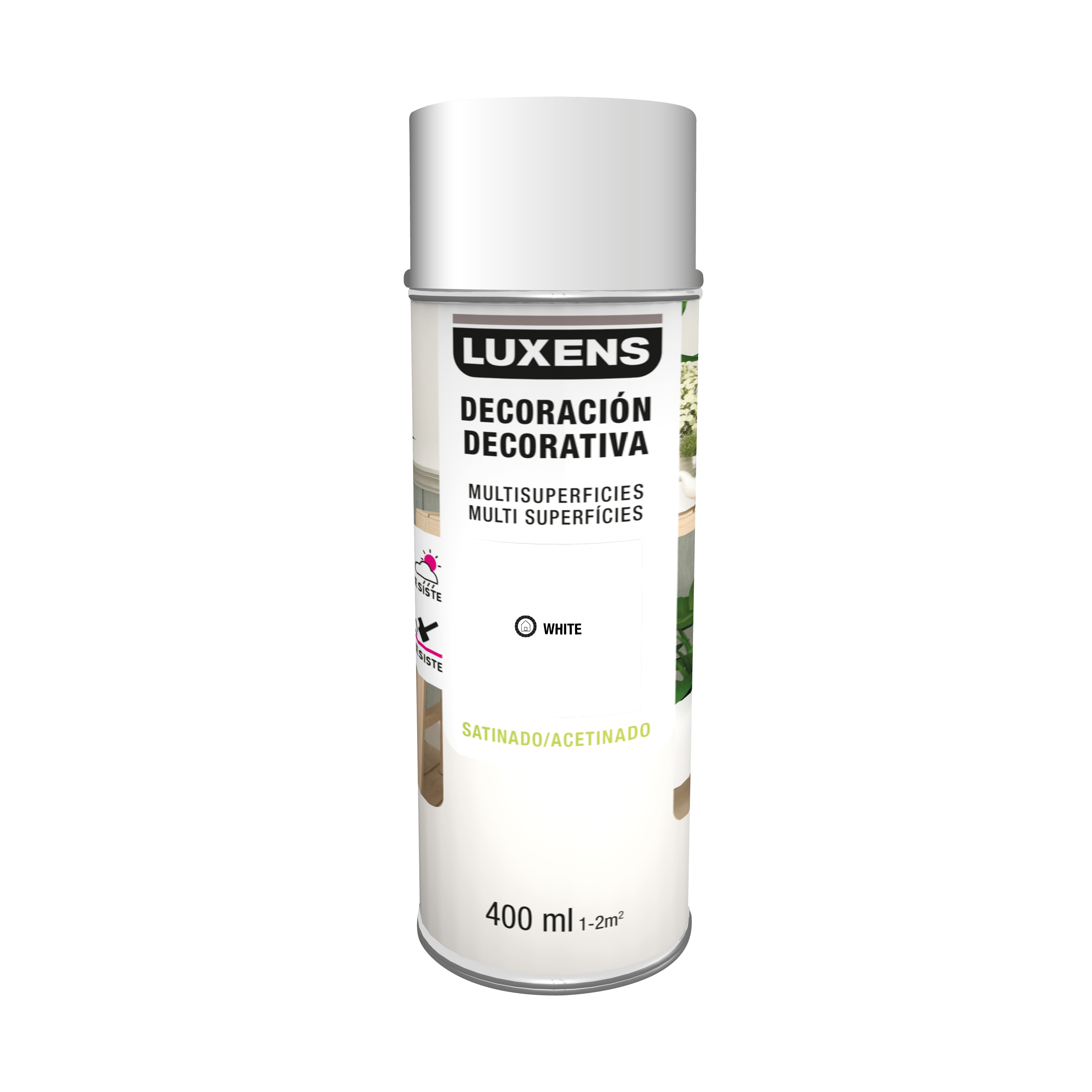 Spray decorativo satinado LUXENS 400ml blanco - 2