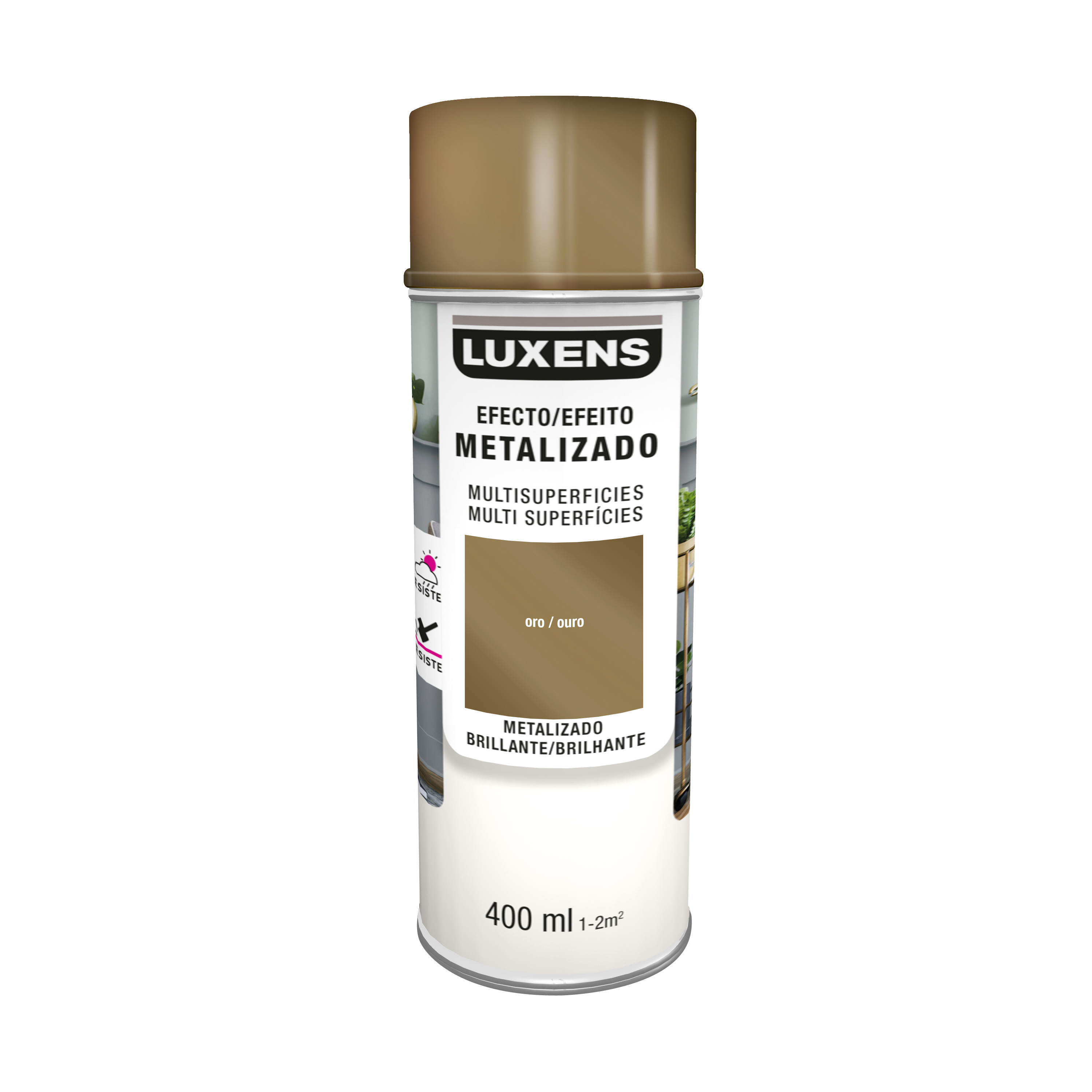 Spray decorativo brilhante Luxens 400ml ouro - 5