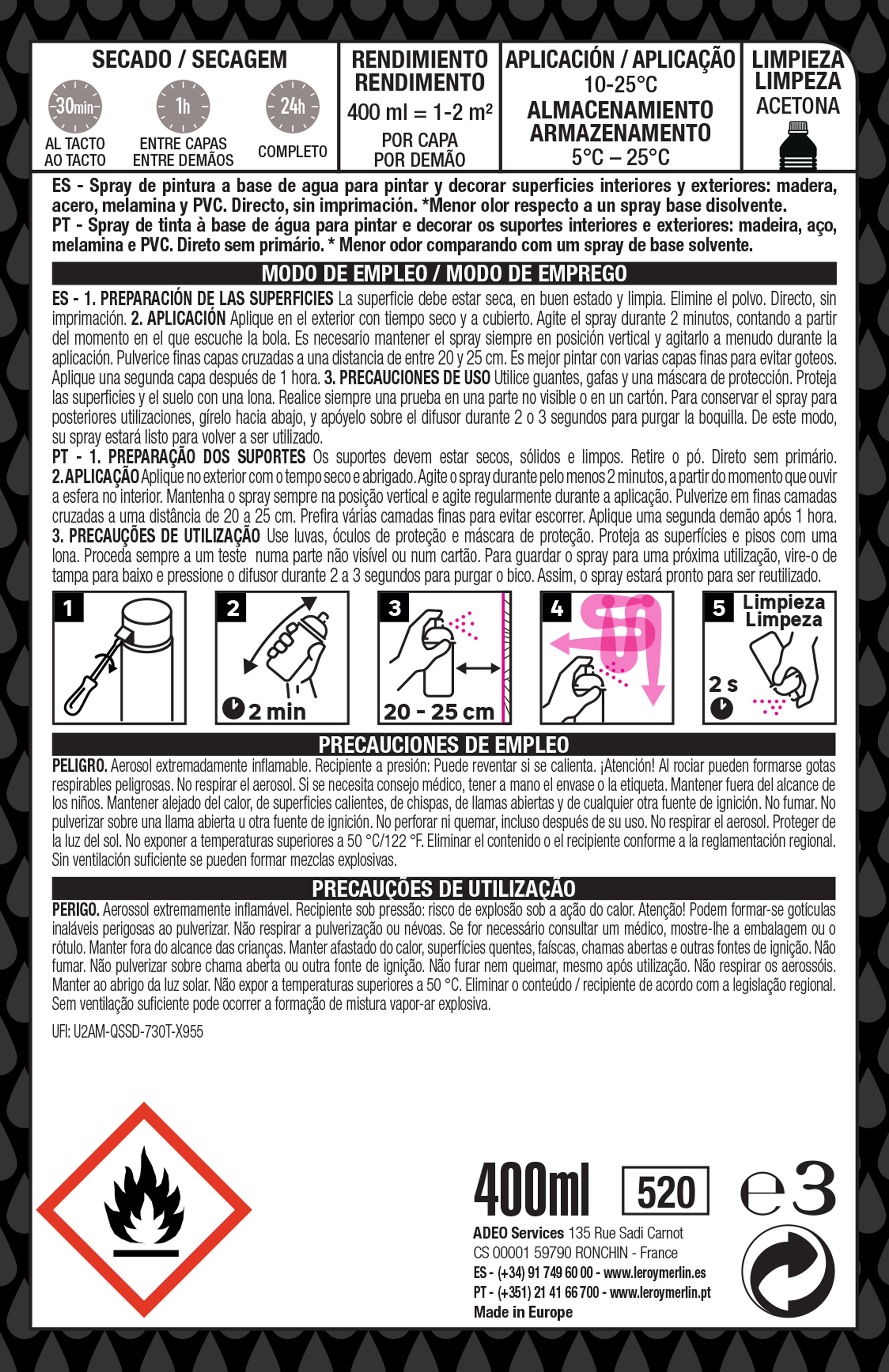 Spray decorativo mate LUXENS Aquaéo 400ml white - 6