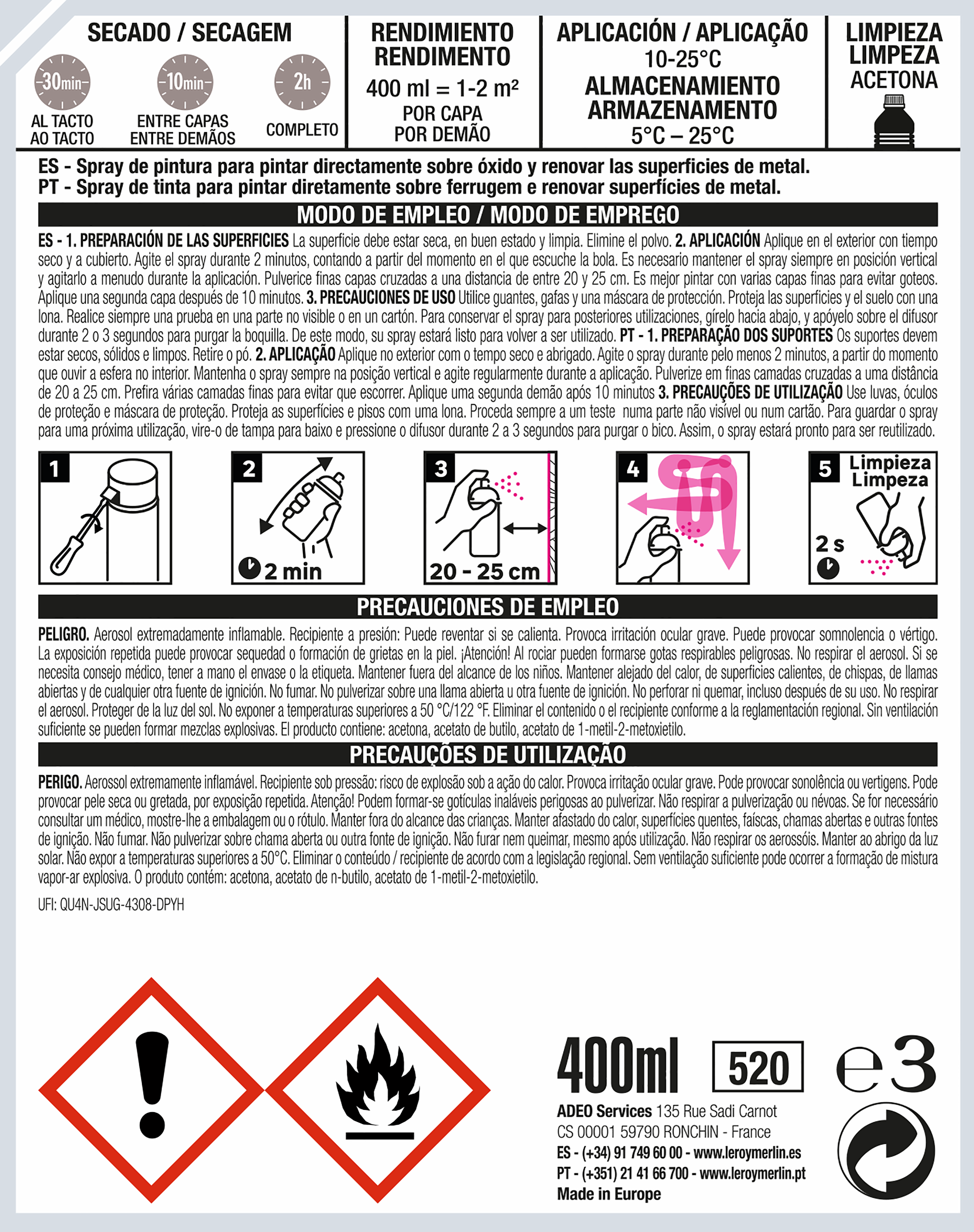 Spray antioxido brillante LUXENS 400ml negro - 5