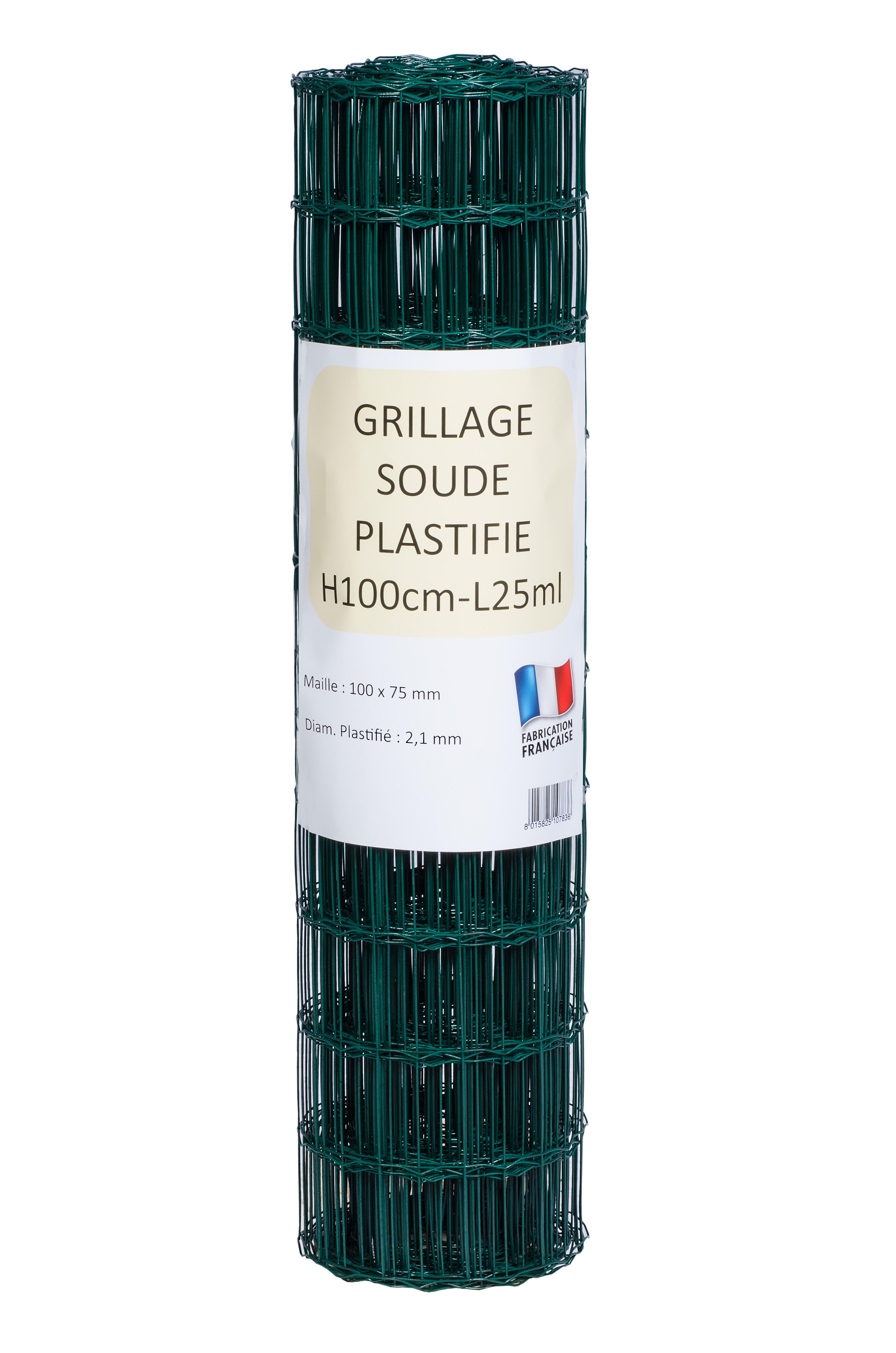 Grillage Soudé Vert Maille 100 X 75 Mm - H.150 Cm X Rouleau L.25 M + 5m OFFERTS