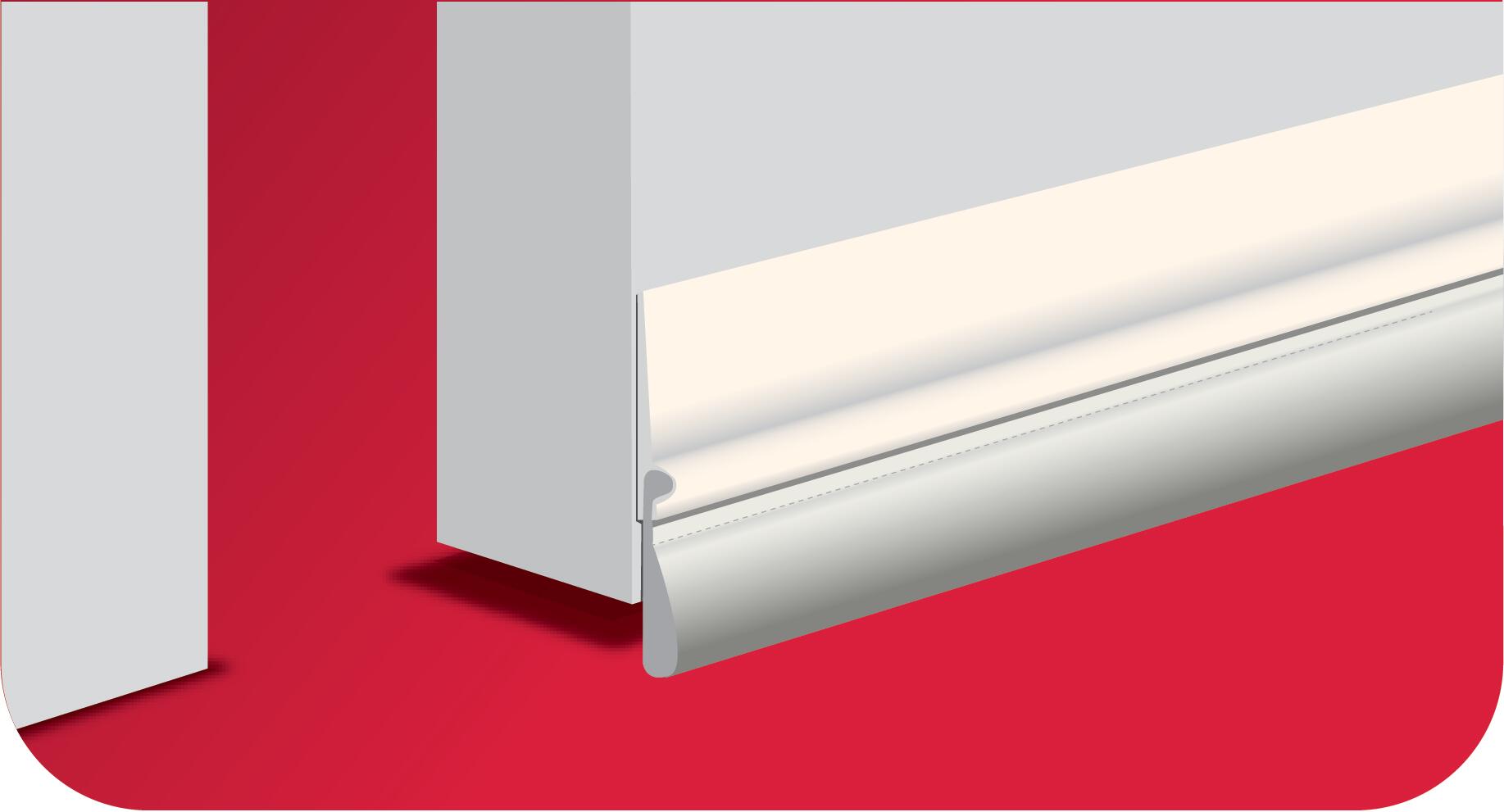 Bas de porte bavette à coller 3M Sol très irrégulier classique blanc 93 cm - 3