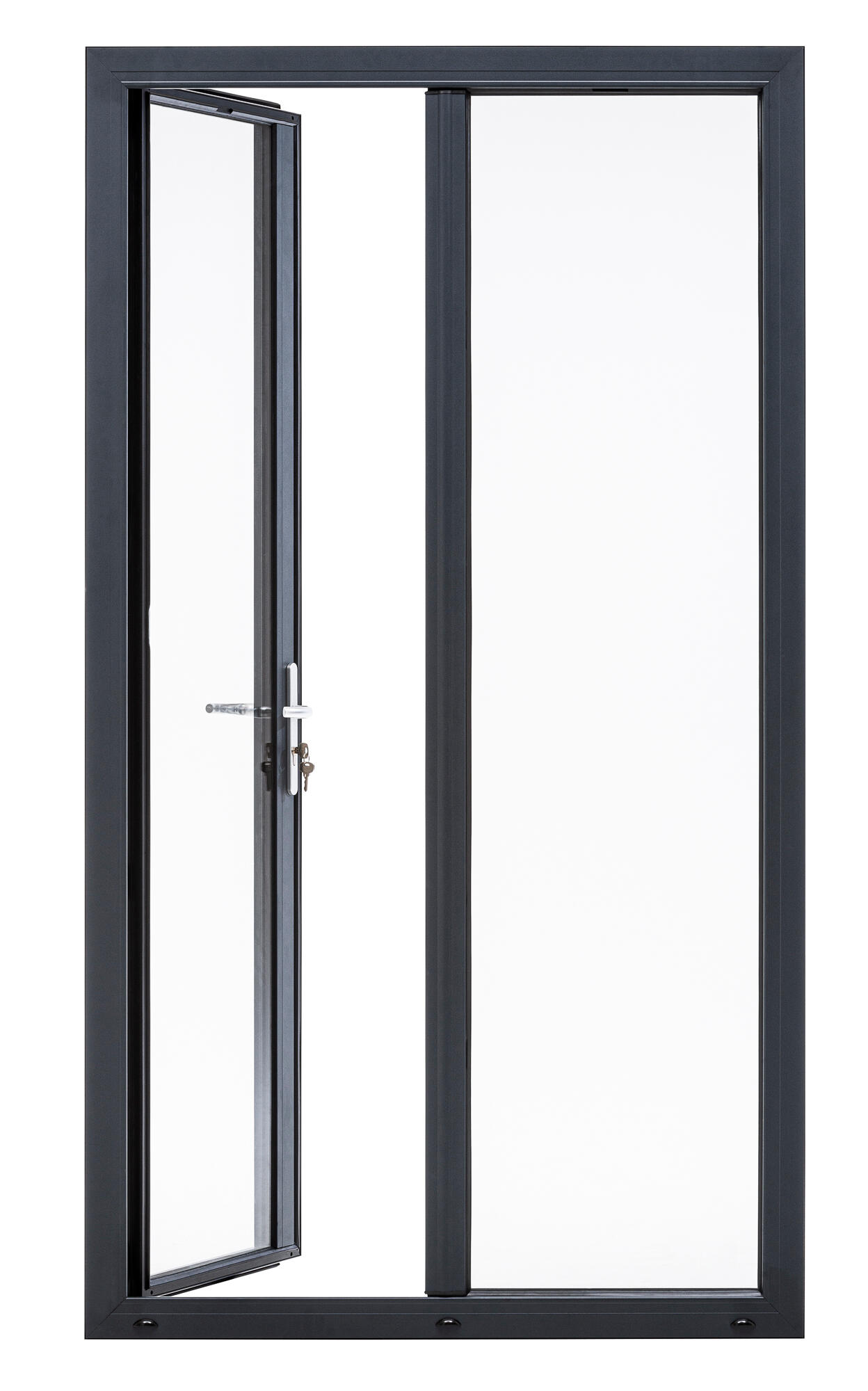 Porte fenêtre à clé alu Essentiel H.205 x l.120 cm 2 vantaux gris anthracite - 8