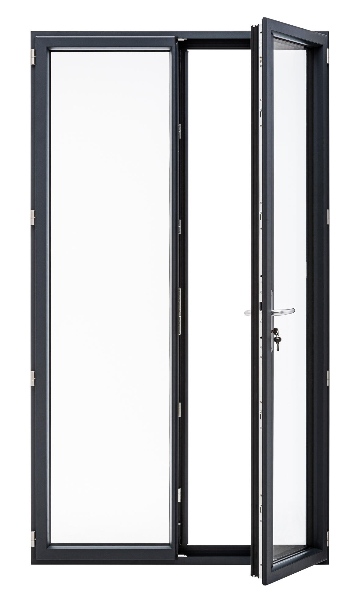 Porte fenêtre alu Essentiel H.205xl.100cm 2 vantaux gris anthracite - 4