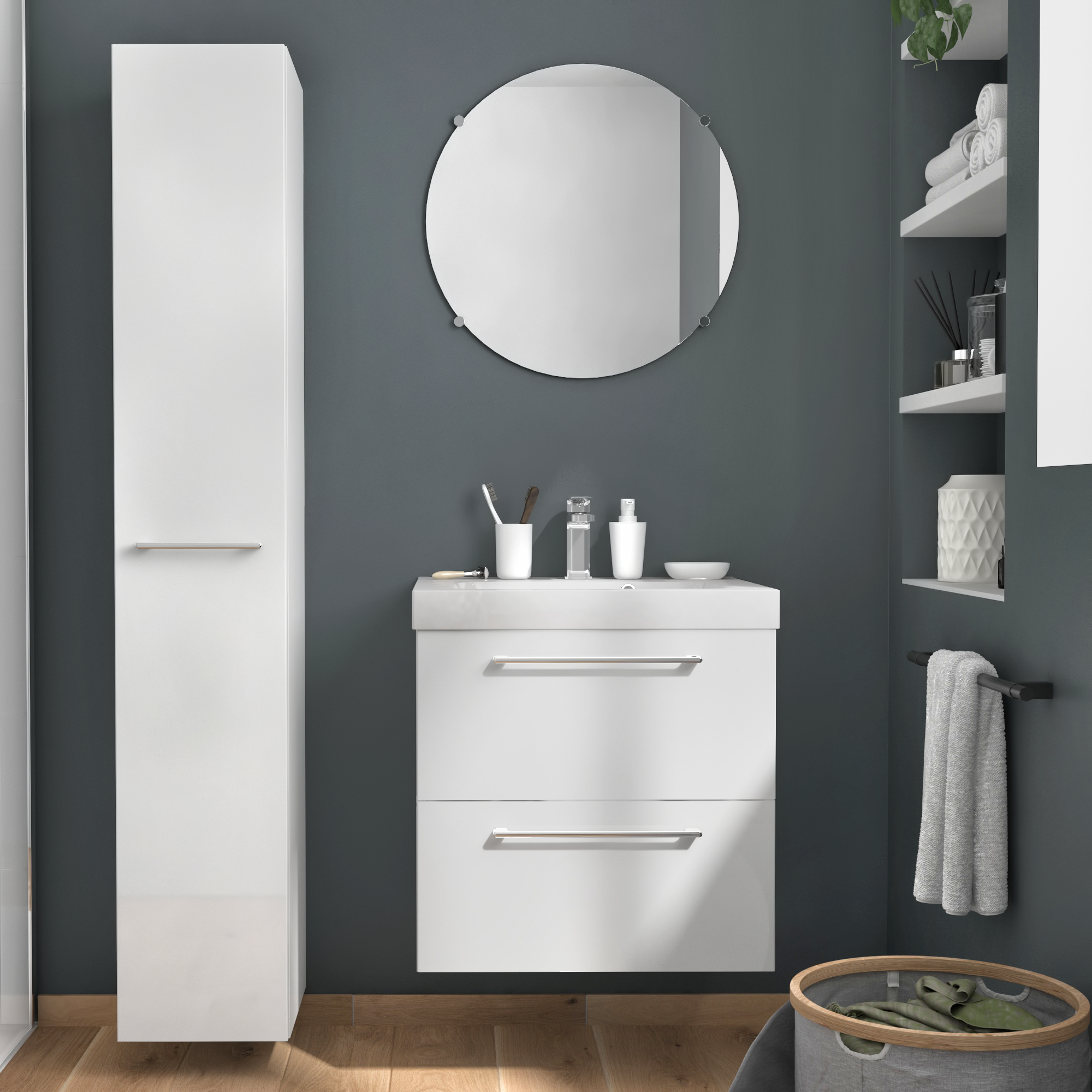 Mueble de baño con lavabo remix blanco 60x46 cm