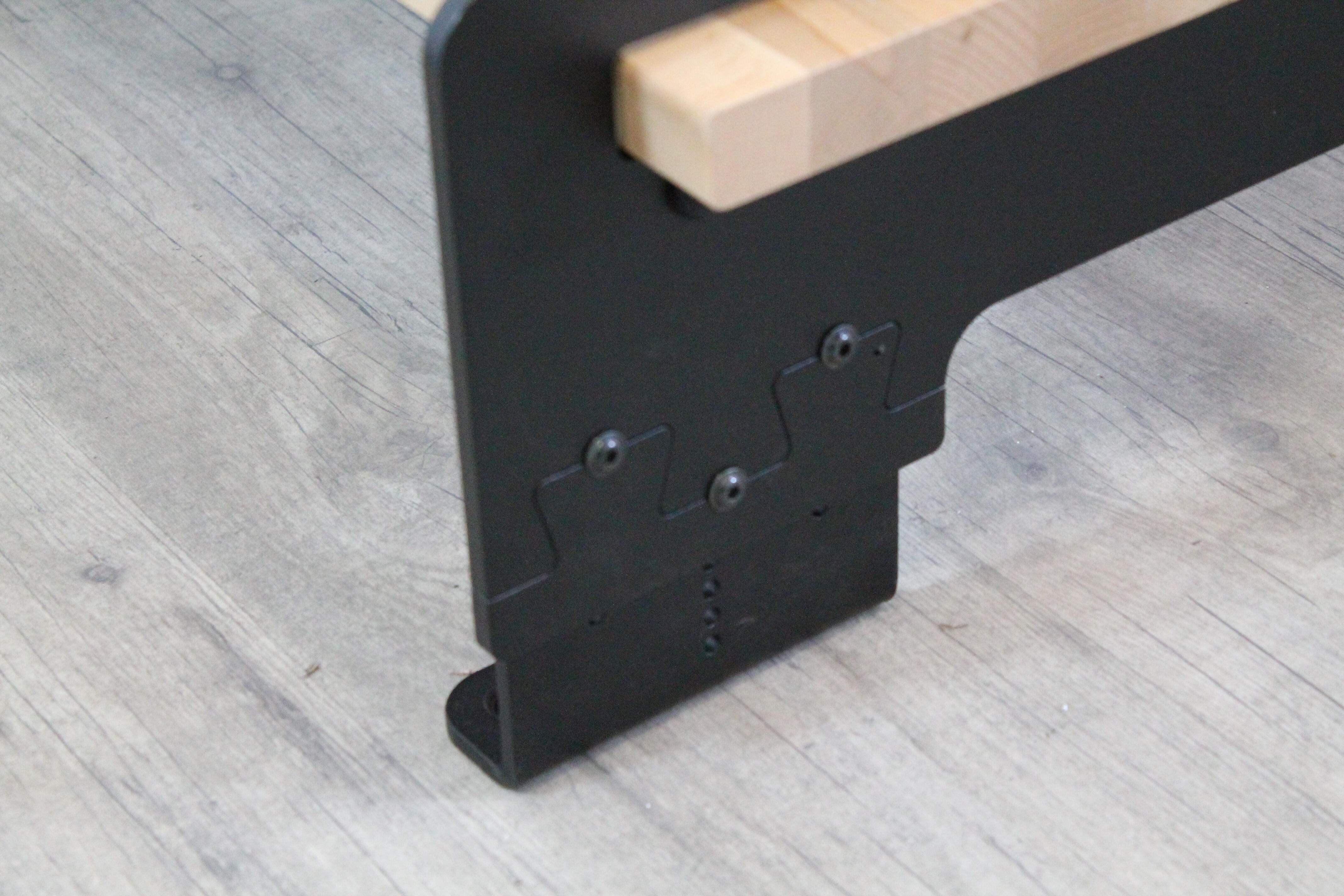 Escalier 1/4 t. bas révers. acier noir Crémaillère 14 mar. frêne brut , l.85 cm - 7