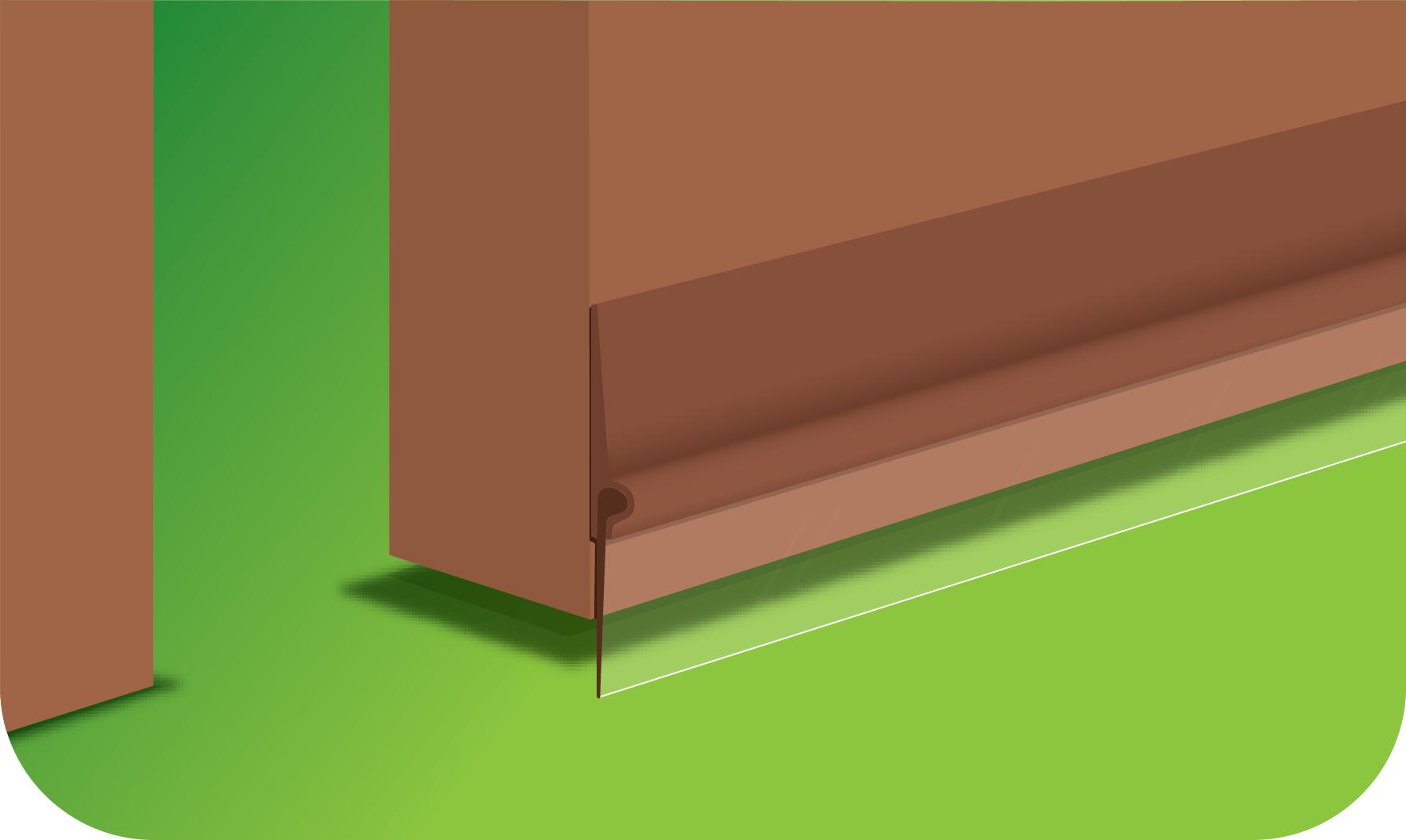 Bas de porte à coller bavette Sol lisse classique 3M, L.93 cm marron - 3