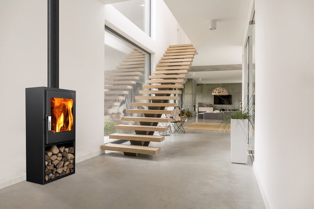 Poêle à bois SUPRA Jacco bucher noir, 4.8 kW