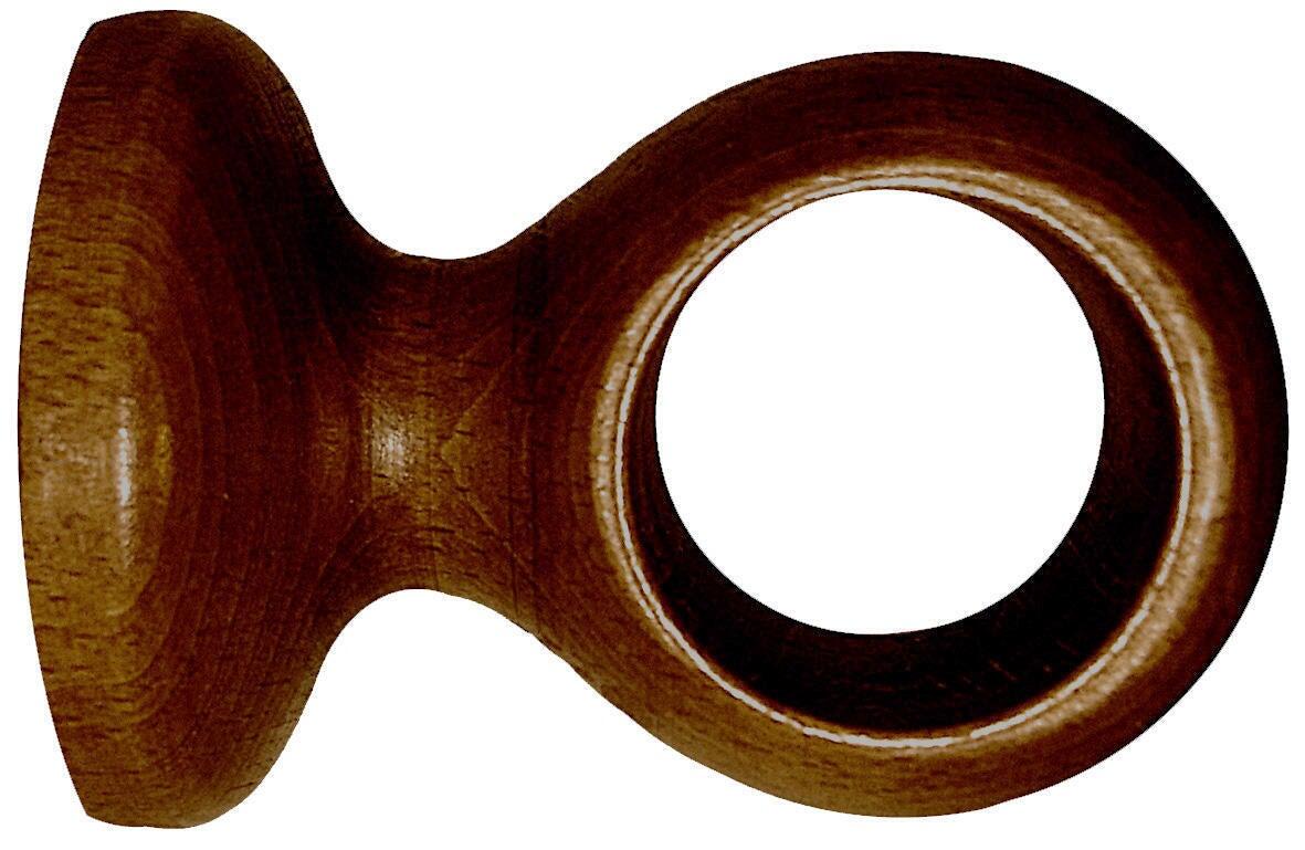 1 Soporte a techo y a pared para barra diámetro 28 mm INSPIRE madera roble oscuro barnizado fijo 5 cm - 3