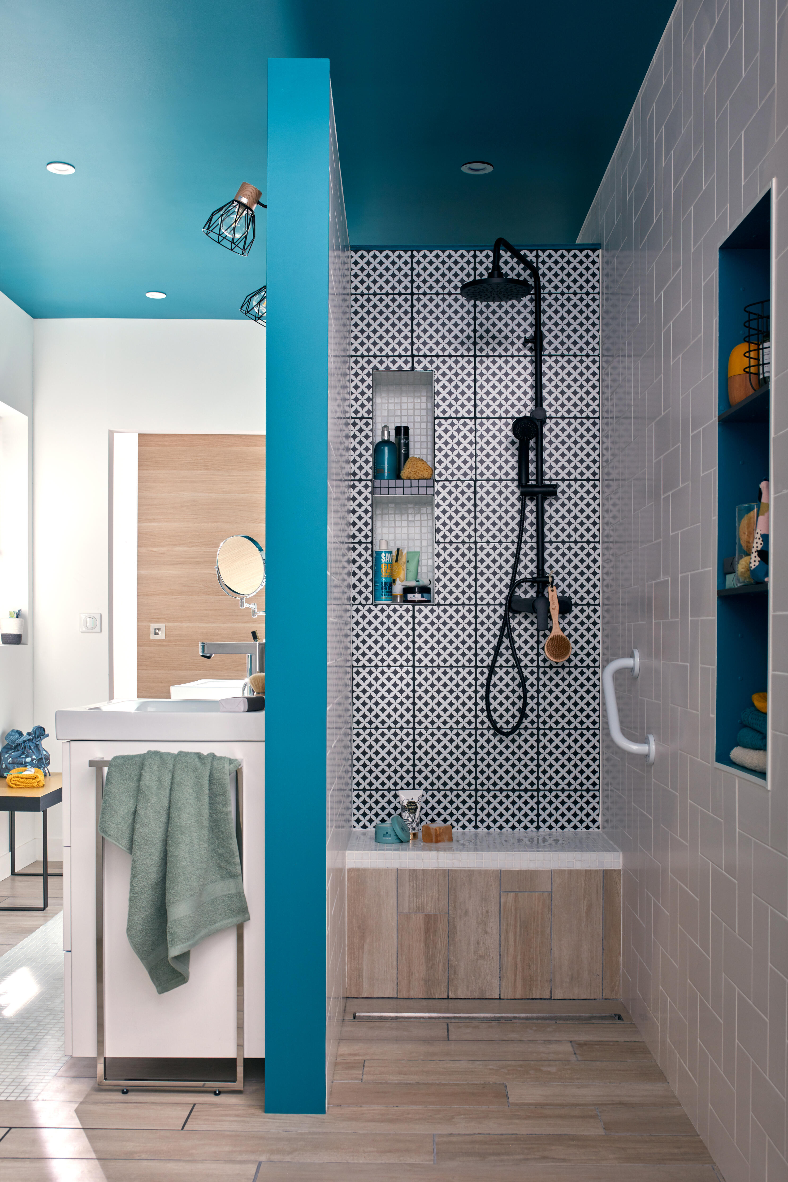 Colonne de salle de bains mécanique, EDOUARD ROUSSEAU Shenti, Noir - 4