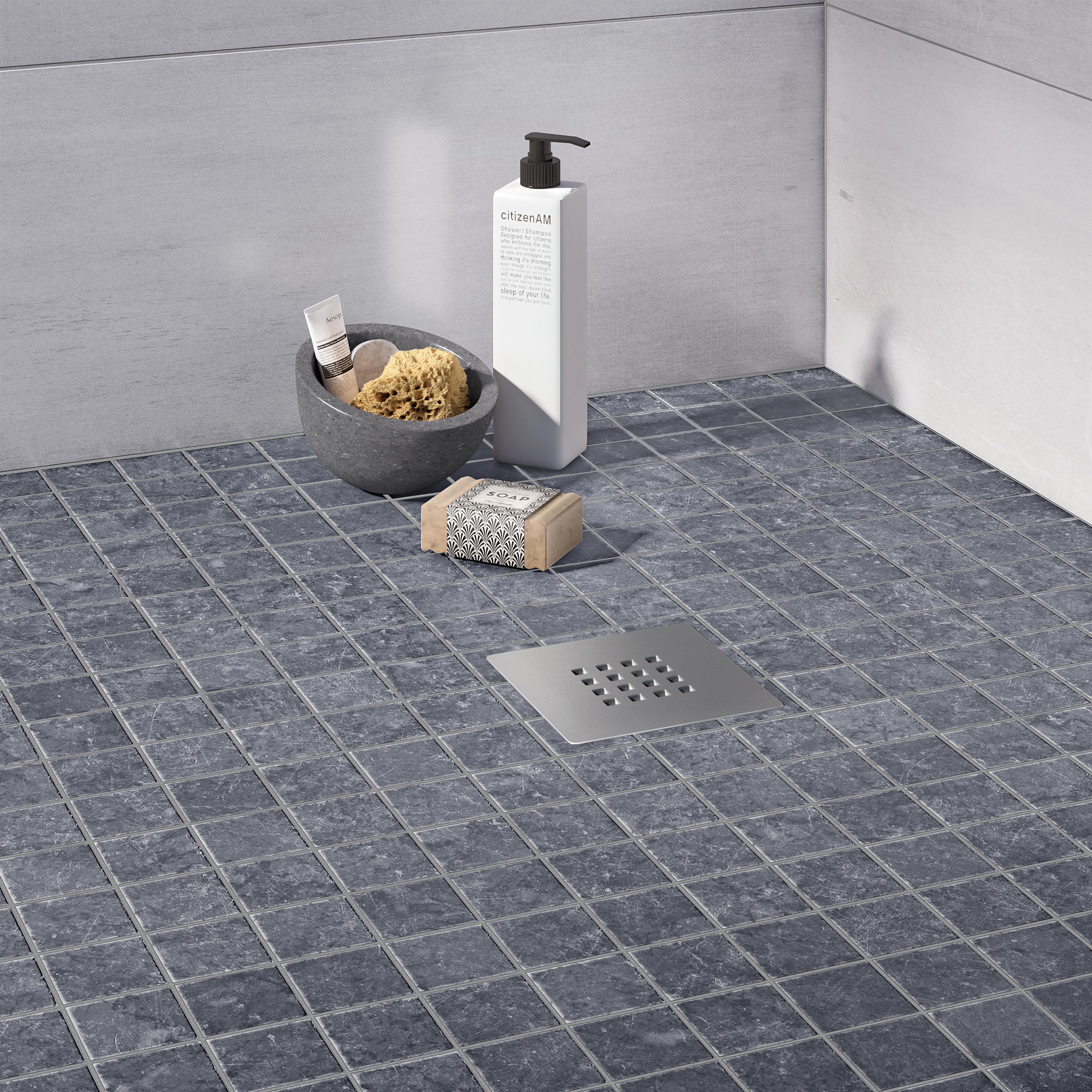 1 plaque de mosaïque Hard marbre gris 30 x 30 cm ARTENS - 3